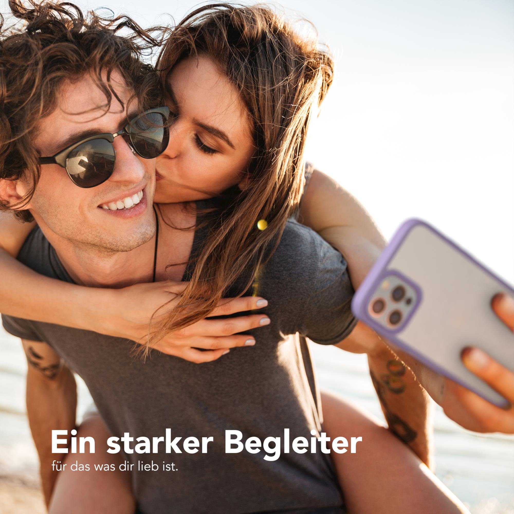 EAZY CASE Handyhülle Outdoor Case für Apple iPhone 12 / 12 Pro 6,1 Zoll, Schutzhülle mit Kameraschutz Robust Schutzhülle stoßfest Lila Lavendel