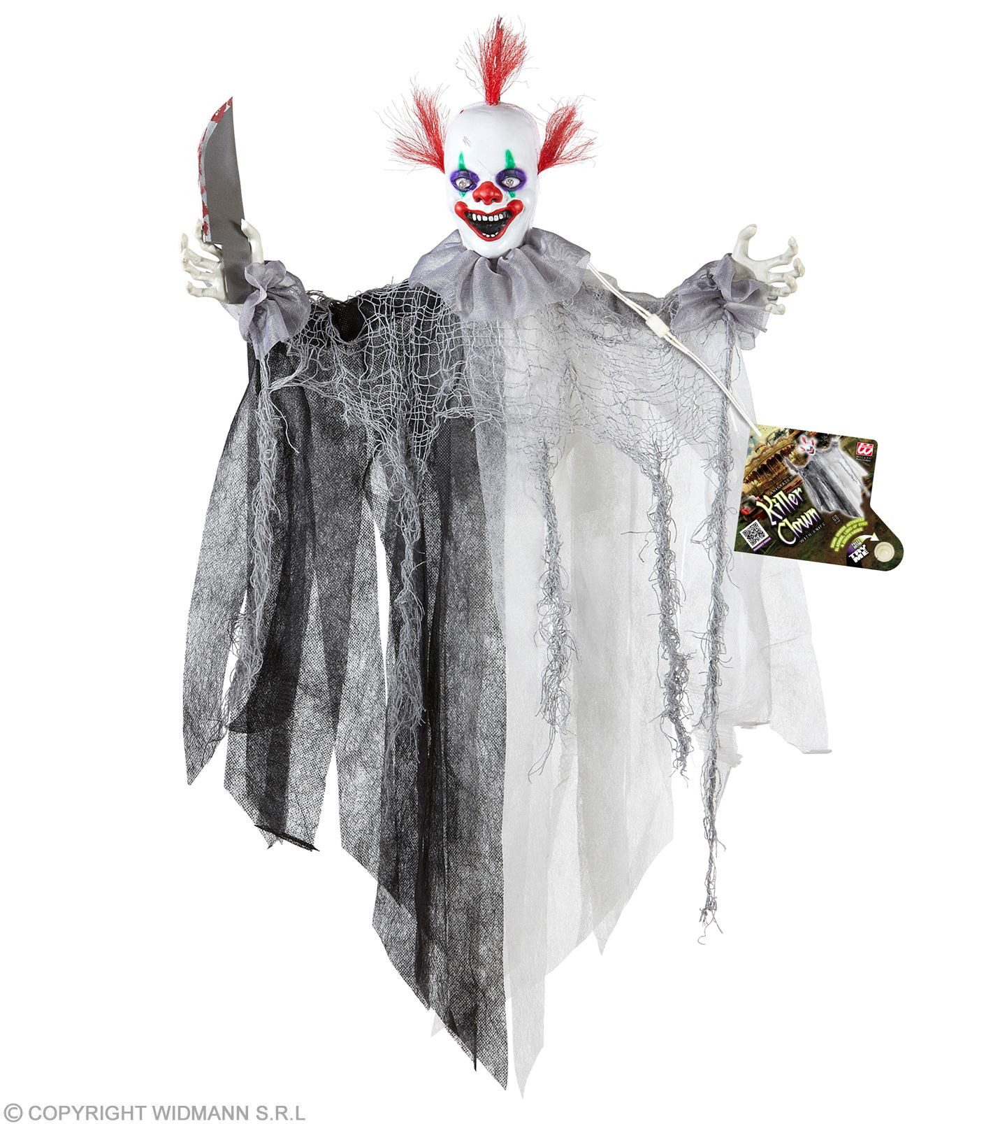 Widmann S.r.l. Dekoobjekt Animierter 'Killer Clown' Leuchtaugen und Zirkusm günstig online kaufen