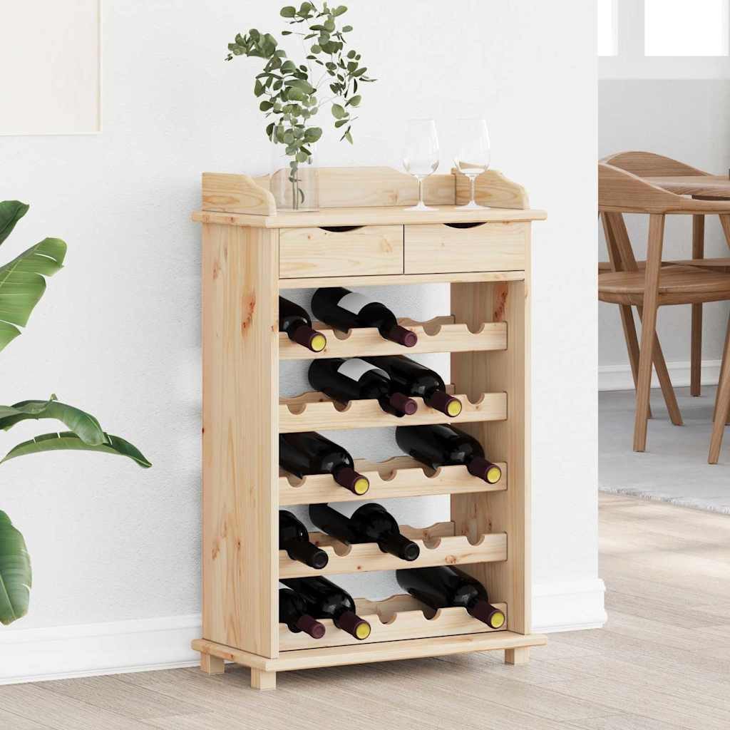 vidaXL Weinregal Weinregal Natur 58 x 28 x 90 cm Massives Kiefernholz, 1-tlg.