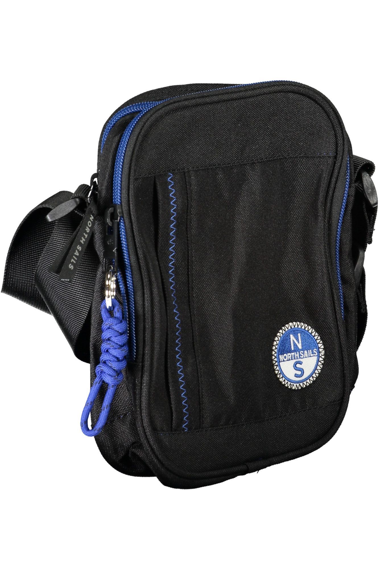 North Sails Umhängetasche, Schwarze Herren Umhängetasche mit Fächern & verstellbarem Gurt