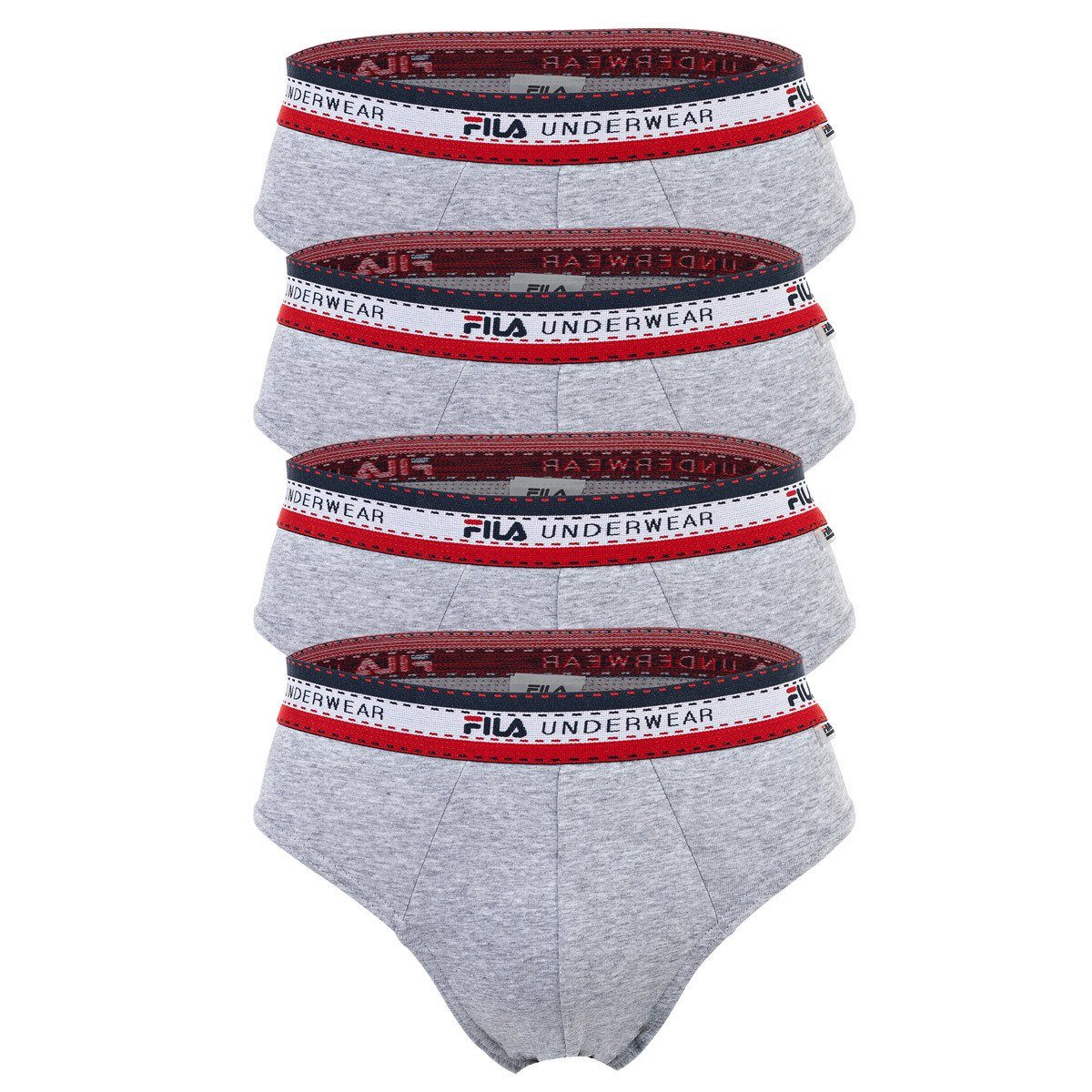 Fila Slip Herren Slip, 4er Pack - Briefs, Logobund, Cotton Grau