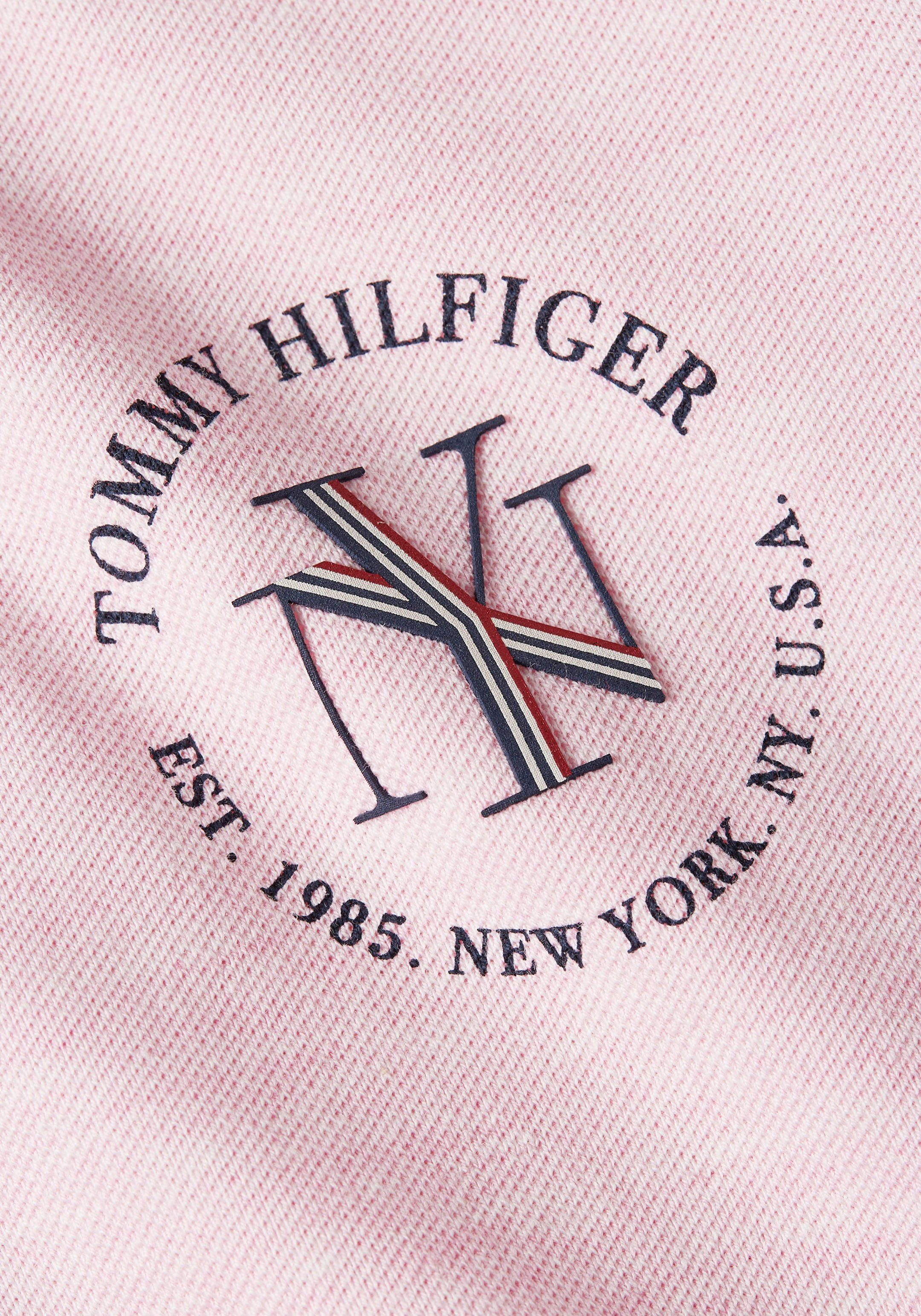 Tommy Hilfiger POLO Classic-Pink-Heather Poloshirt ROUNDALL Hilfiger Tommy Markenlabel NYC REG SS mit