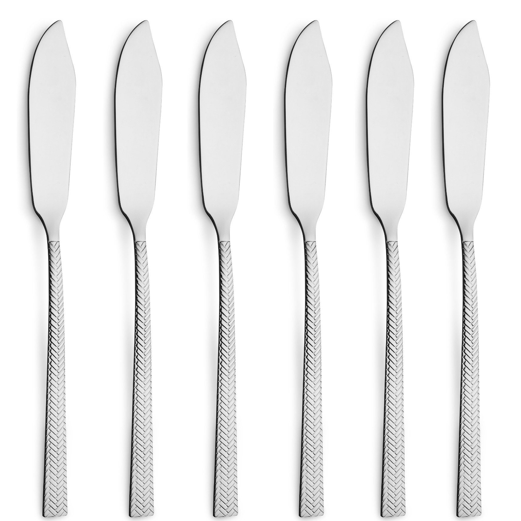 Asphald Besteck-Set Hera Design 6er Set Fischmesser 18/10 Edelstahl (6-tlg), 6 Personen, Edelstahl 18/10, Spülmaschinenfest und Rostfrei