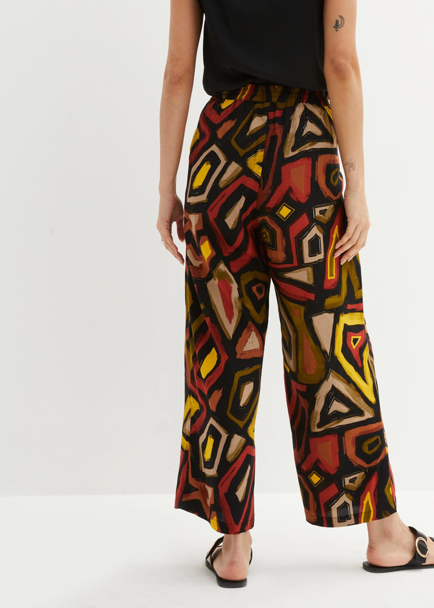 bonprix Culotte Loose Fit, leichtes Viskosematerial, mit auffallendem Muster