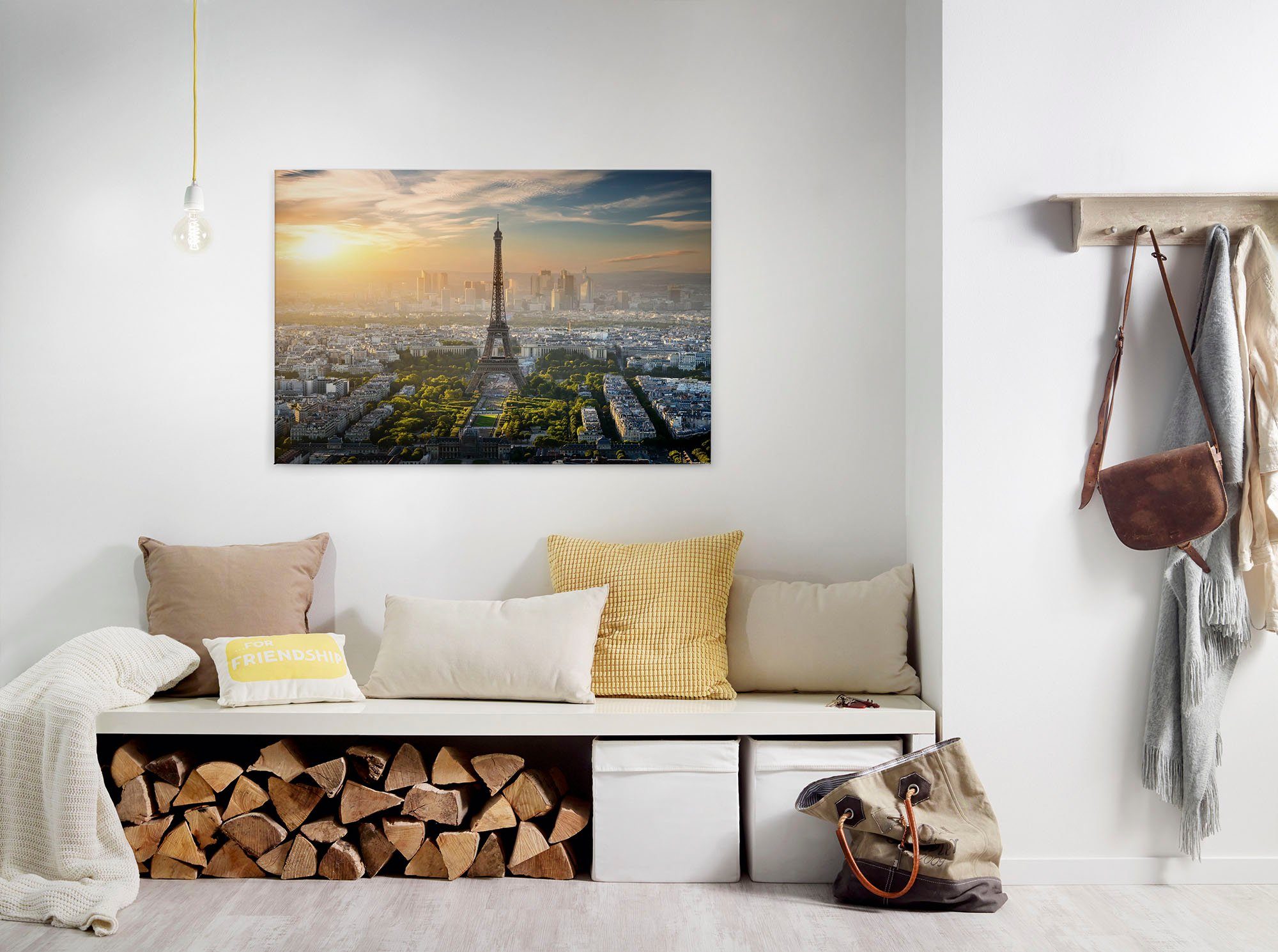 A.S. Création Leinwandbild Eiffel Tower, Paris (1 St), Paris Keilrahmen Bild Eiffelturm