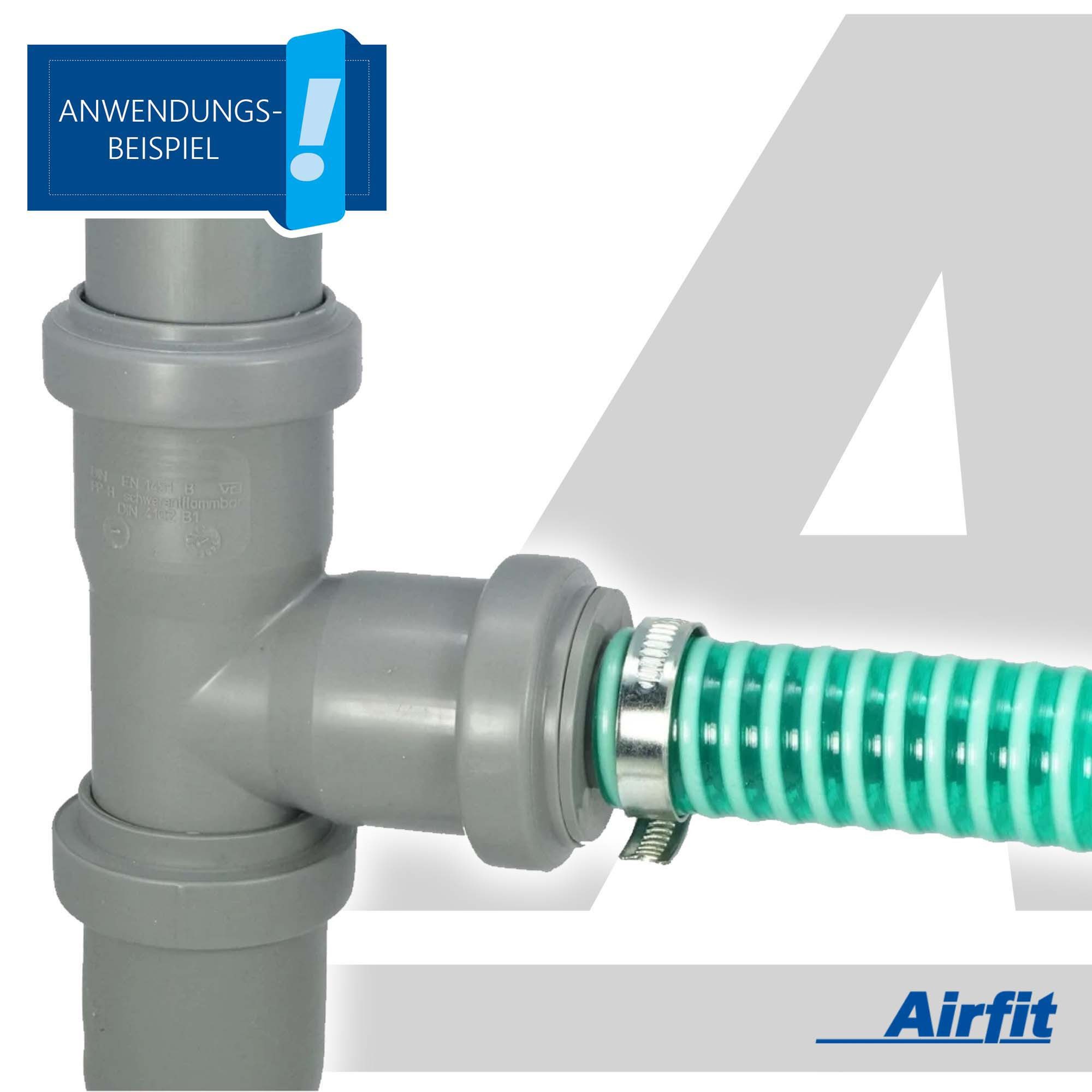Airfit GmbH & Co. KG Ablaufrohr Schlauchnippel DN 32 für Schlauch von 8 bis 25 mm - KS-grau