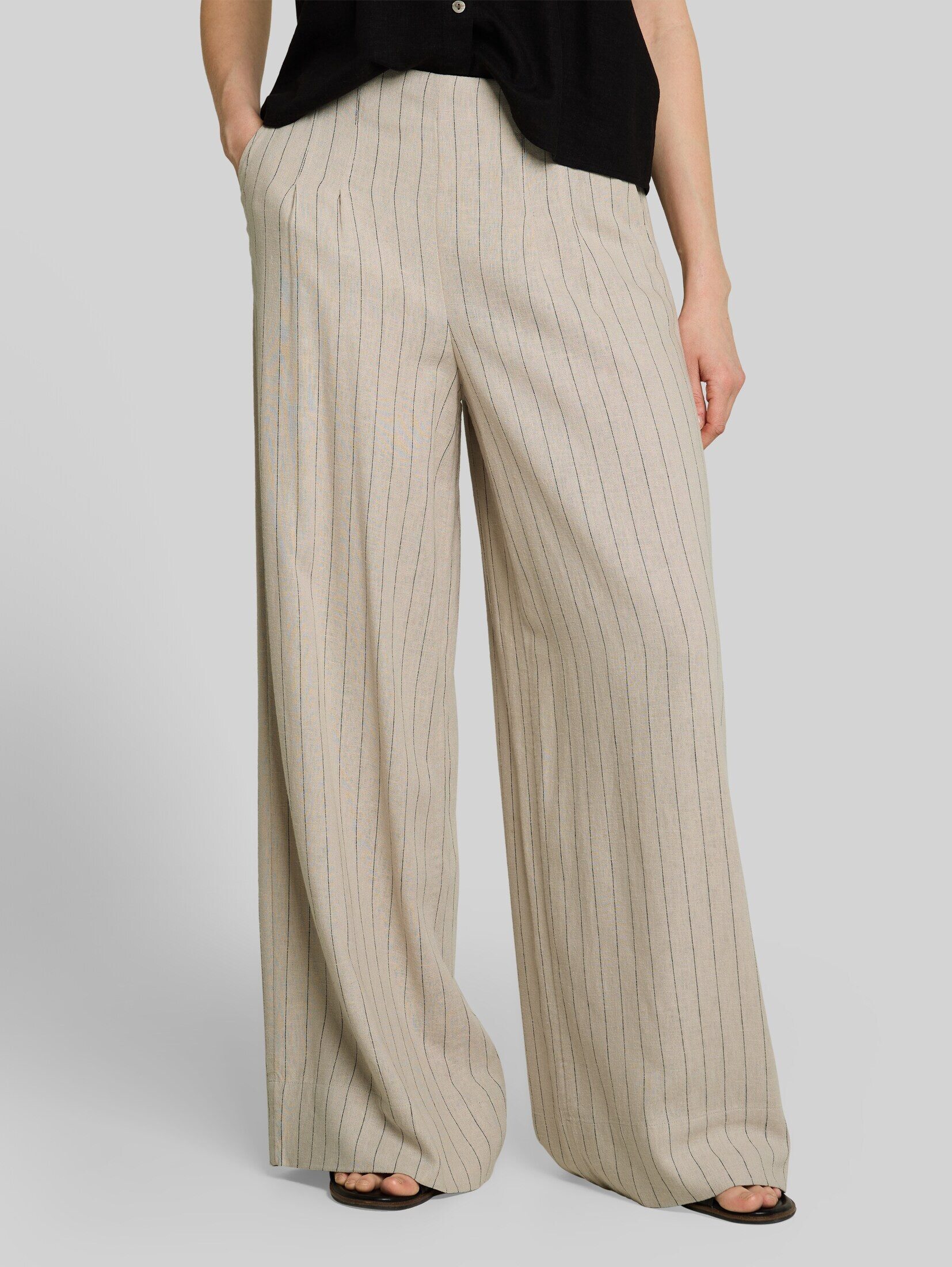 TOM TAILOR Denim Stoffhose Hosen & Chino Wide Leg Hose mit Leinenanteil