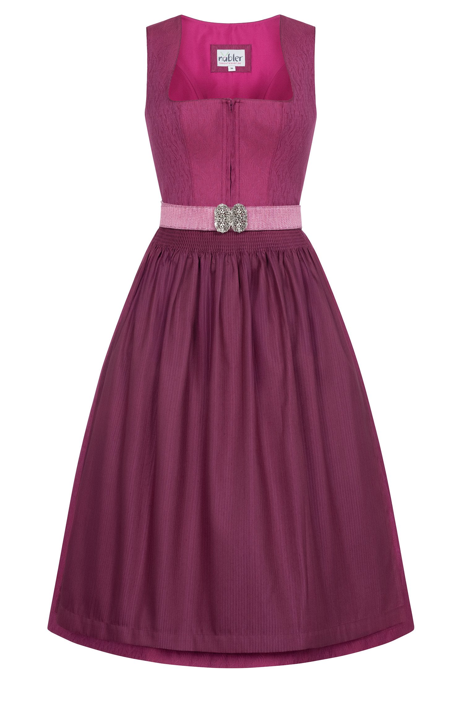 Nübler Dirndl Midi Dirndl Kelly in Johannisbeere von Nübler - Rocklänge 70 cm
