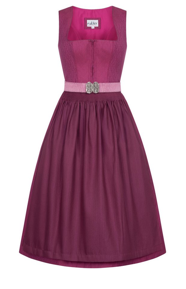 Nübler Dirndl Midi Dirndl Kelly in Johannisbeere von Nübler - Rocklänge 70 cm
