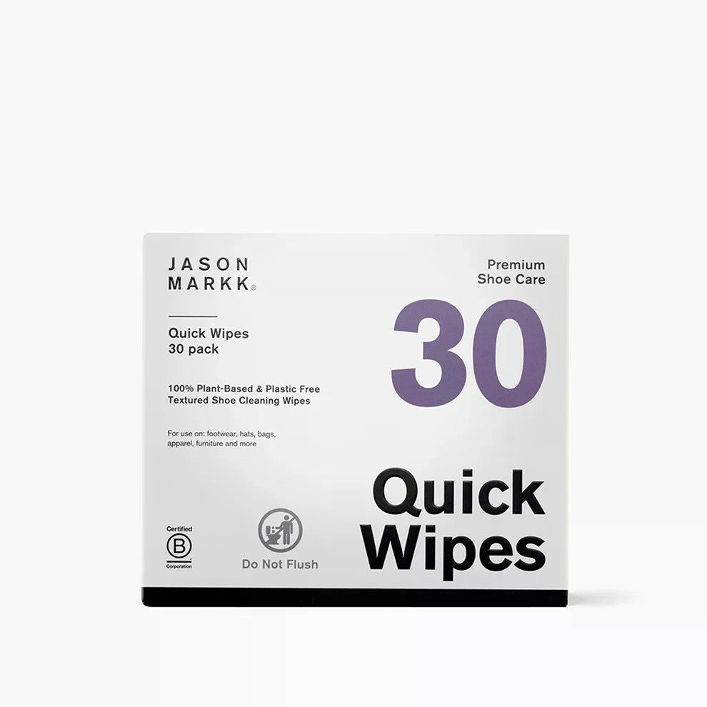 Jason Markk Jason Markk Quick Wipes – Box (30 Stück) - JM130310 Schuhputztuch (Reinigungstücher, 30-tlg., Box mit 30 einzeln verpackten Reinigungstüchern, Doppelseitige Reinigungsstruktur)