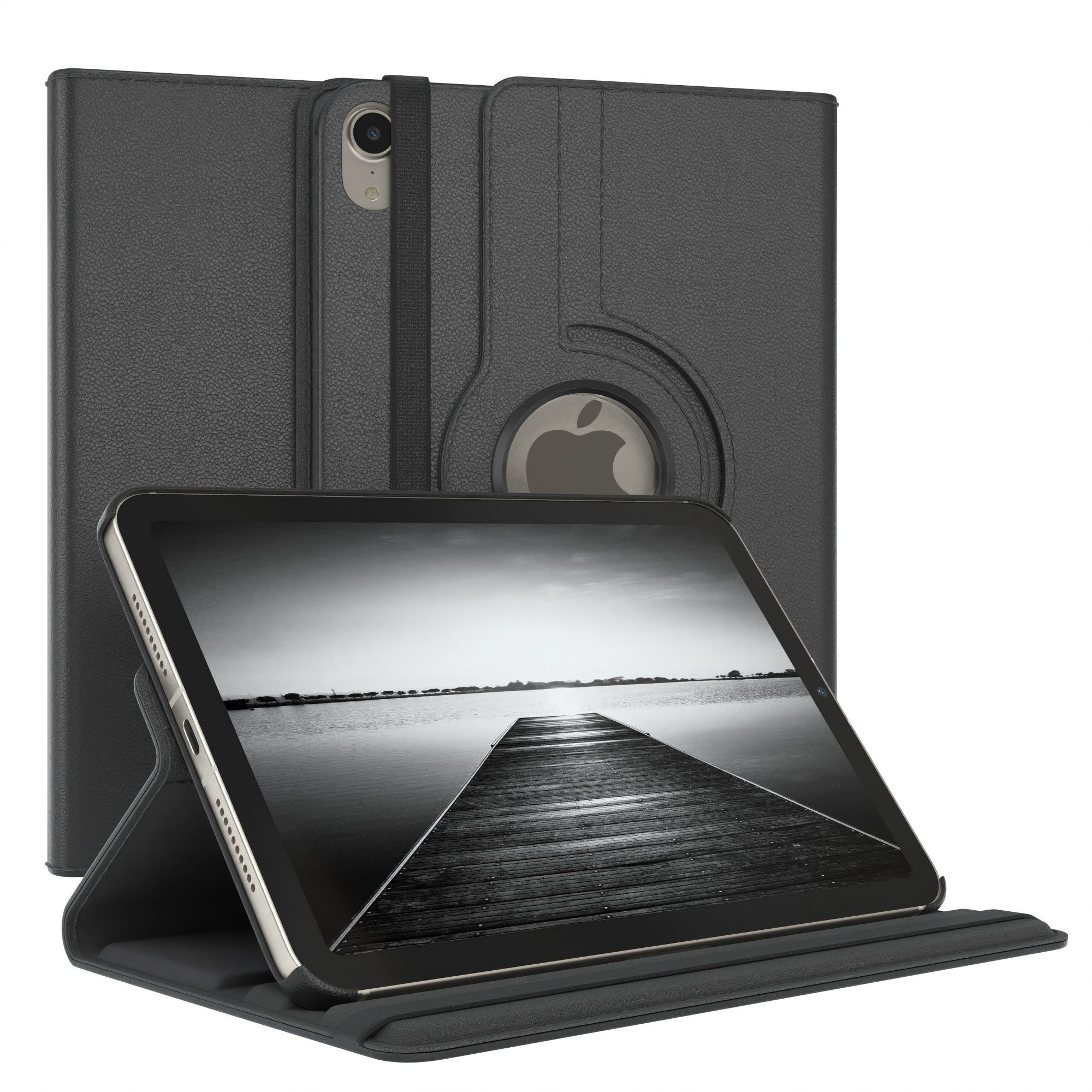 EAZY CASE Tablet-Hülle Rotation Case für Apple iPad Mini 6. Gen. (2021) 8,3 Zoll, Hülle 360° drehbar mit Standfunktion Etui Anti-Kratz Tasche Schwarz