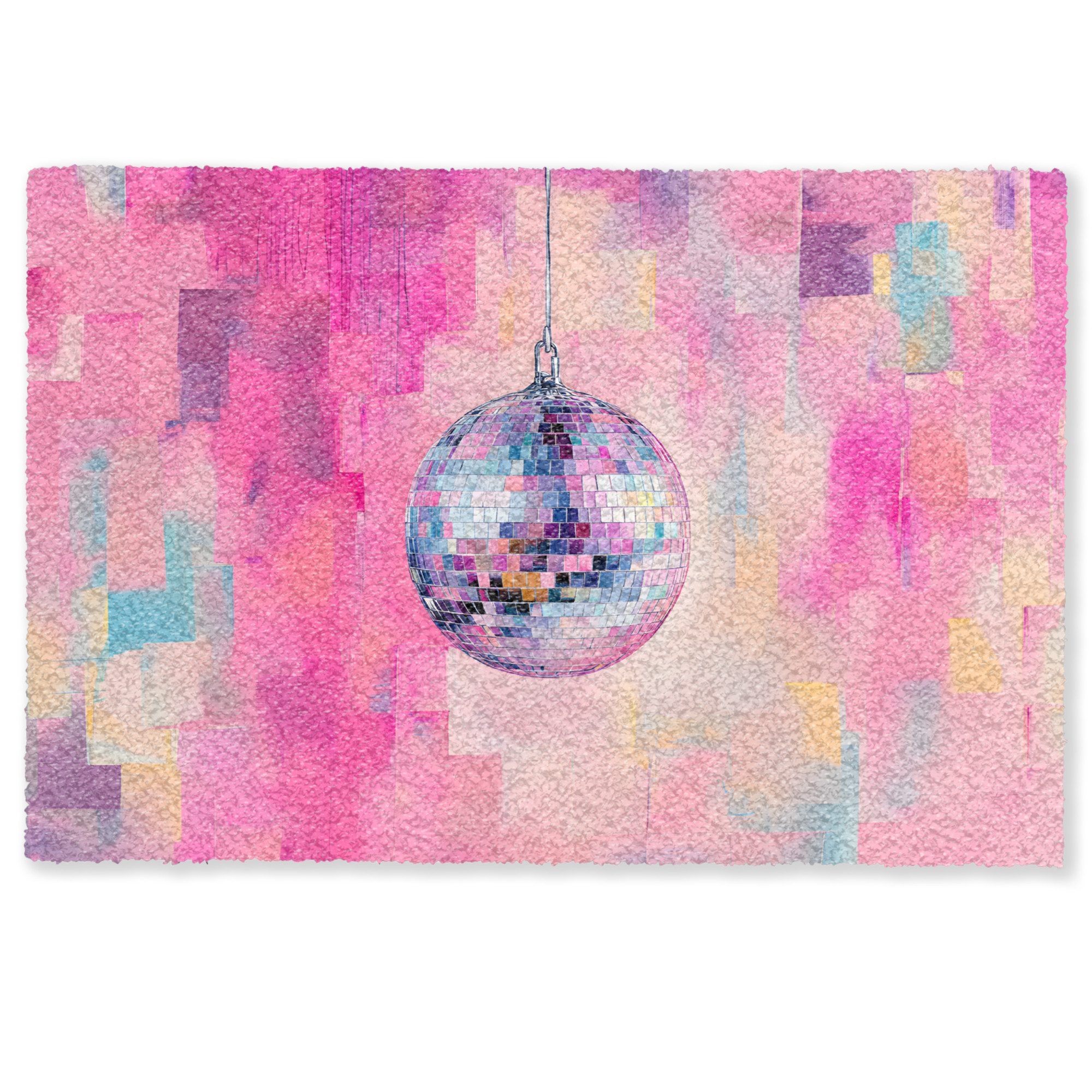 MuchoWow Fußmatte Discoball - Rosa - günstig online kaufen