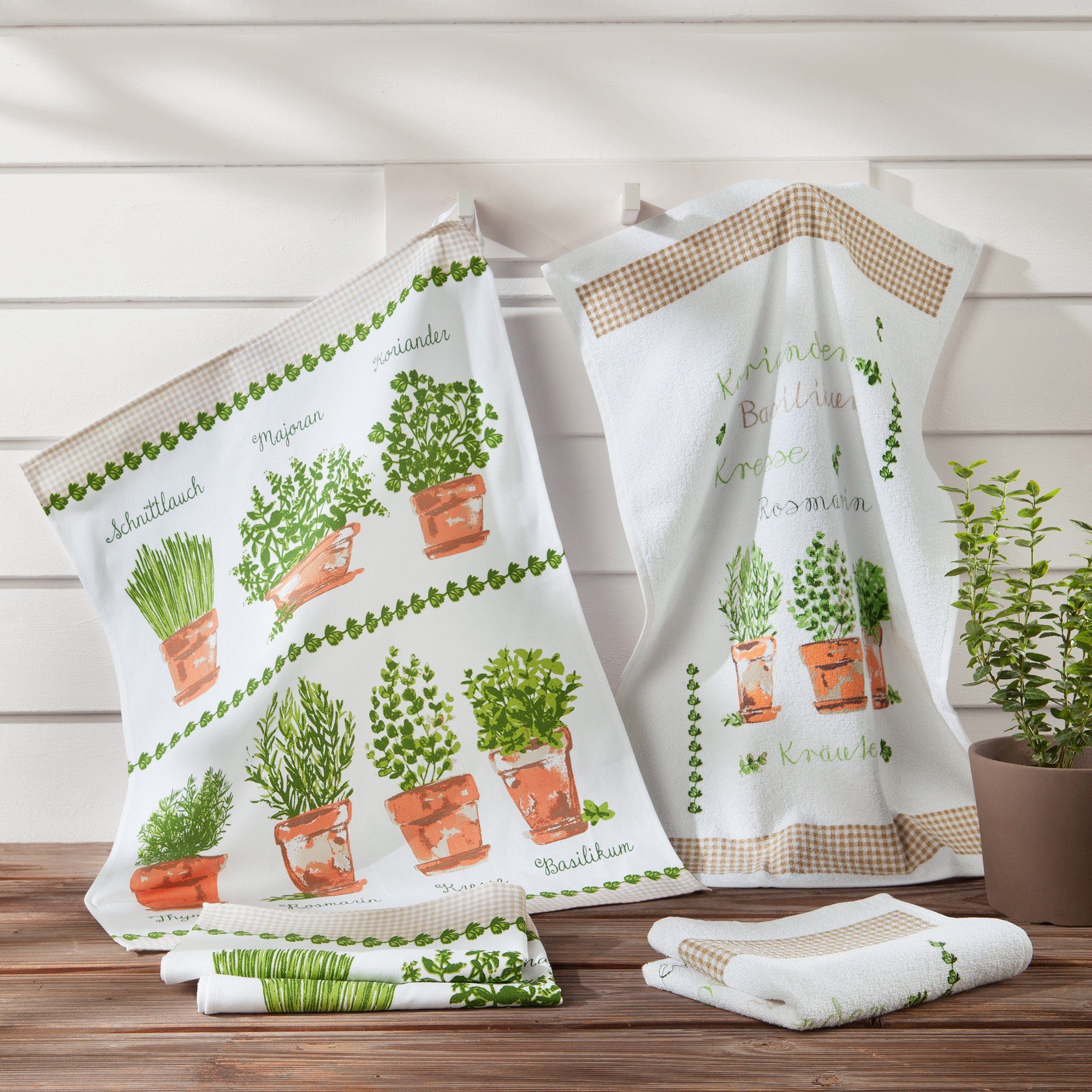 Erwin Müller Geschirrtuch Frottier-Geschirrtuch 2er-Pack, Baumwolle Motiv