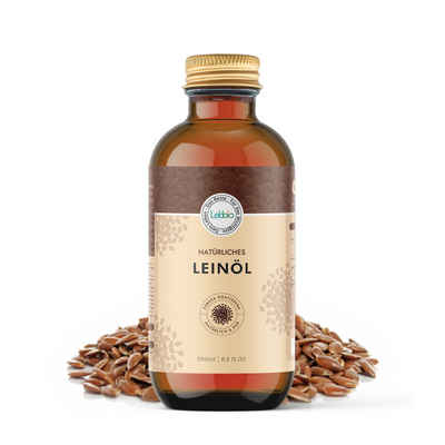 Lebbio Körperöl Leinöl - Fördert die Herzgesundheit und ist entzündungshemmend, 250 ml Inhalt