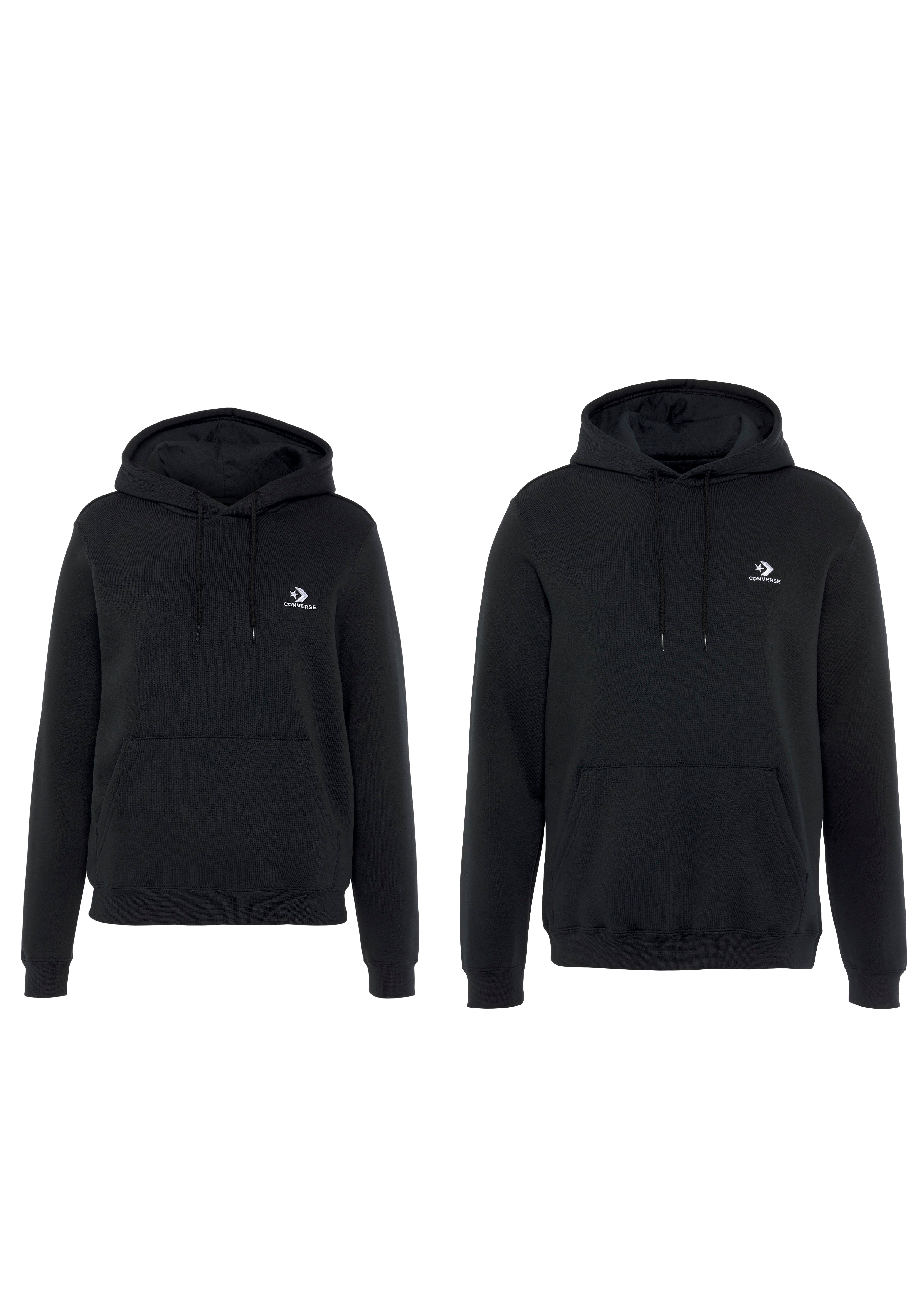 Converse Kapuzensweatshirt EMBROIDERED BRUSHED BLACK STAR (1-tlg) FLEECE BACK Unisex CHEVRON HOODIE