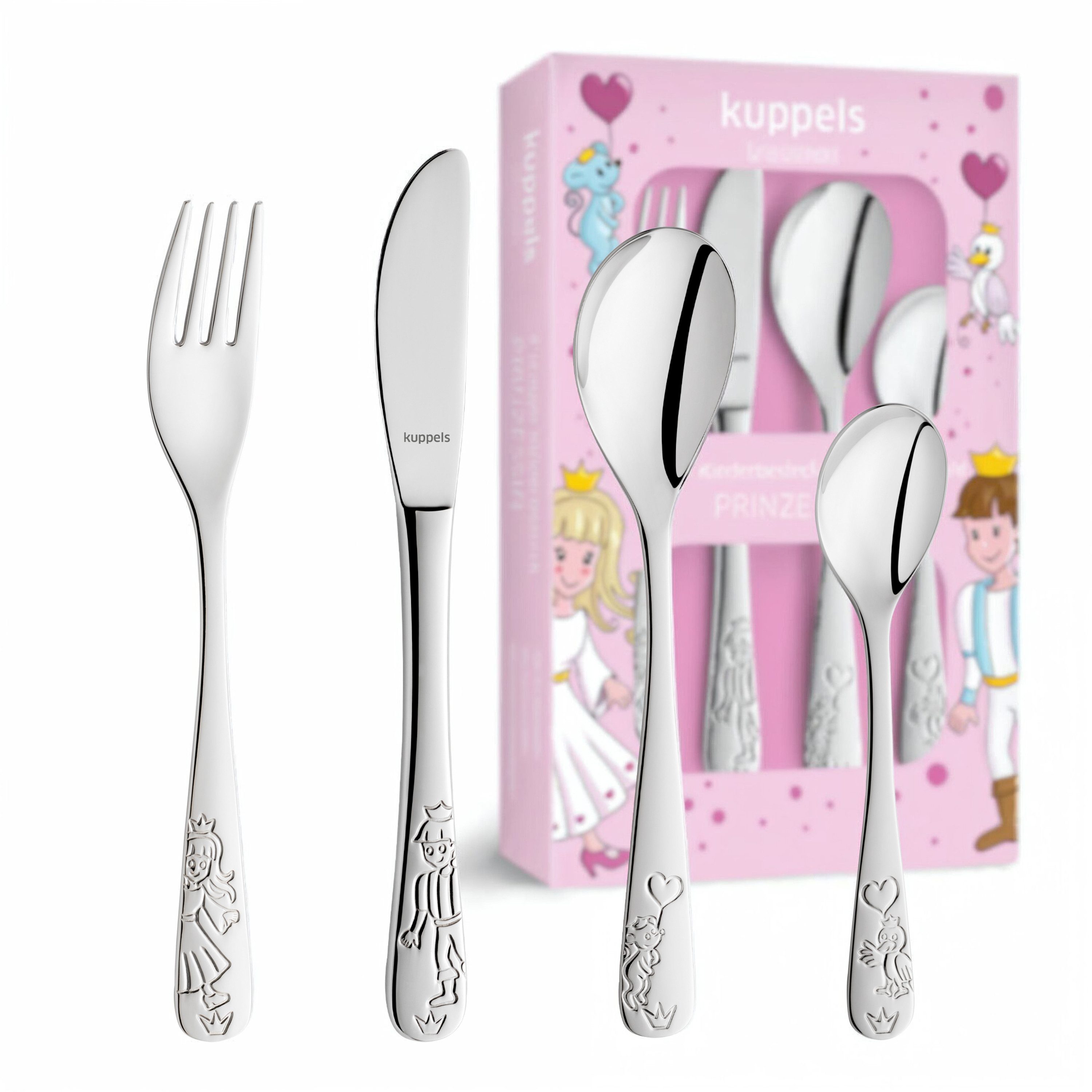 Kuppels Kinderbesteck PRINZESSIN (4-tlg), 1 Personen, 13/0 18/10, spülmaschinenfest, hochglanzpoliert