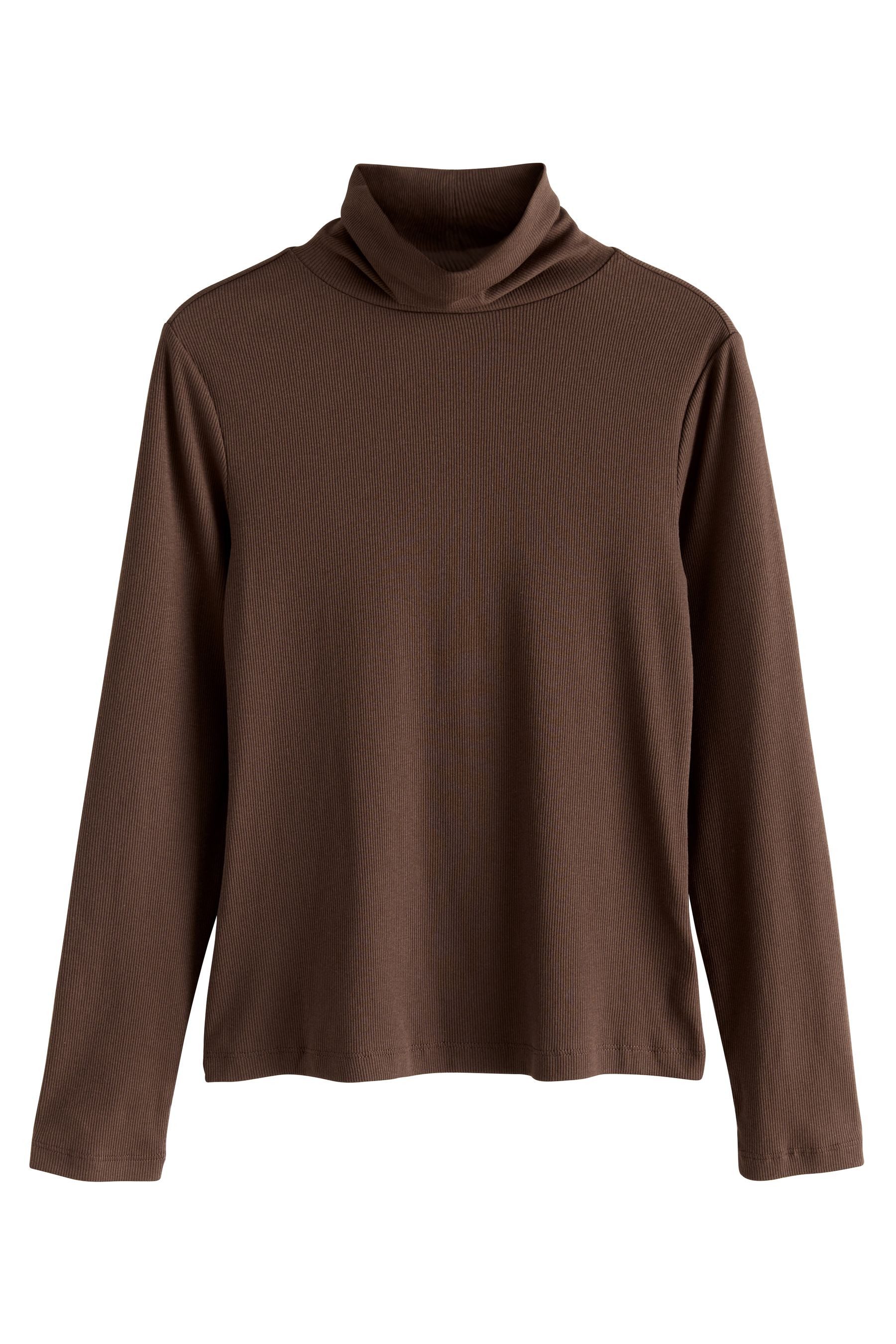 Next Rollkragenshirt Geripptes Langarmshirt mit Rollkragen (1-tlg) günstig online kaufen