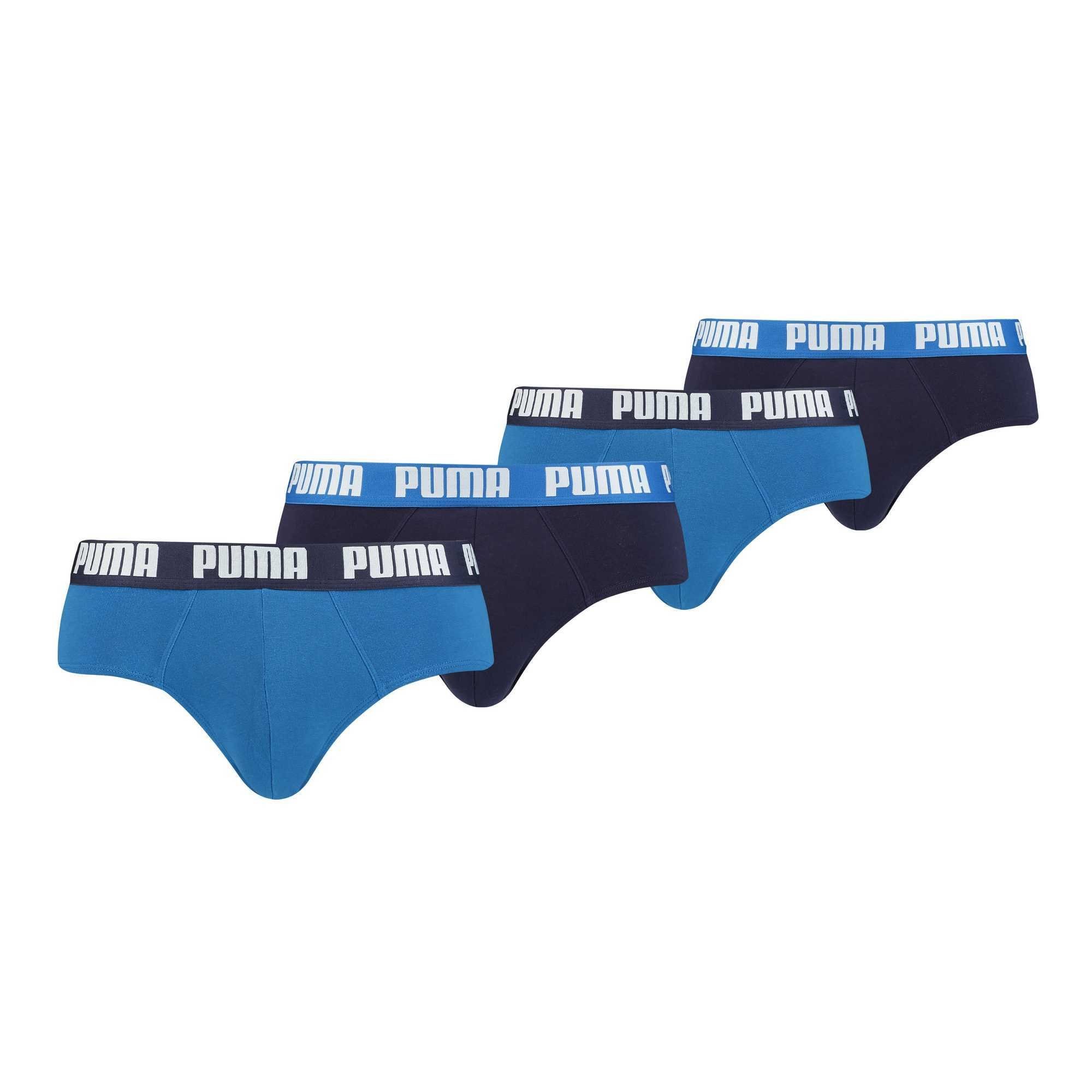 PUMA Slip Herren Slips 4er Pack Basic Brief, Everyday, blau