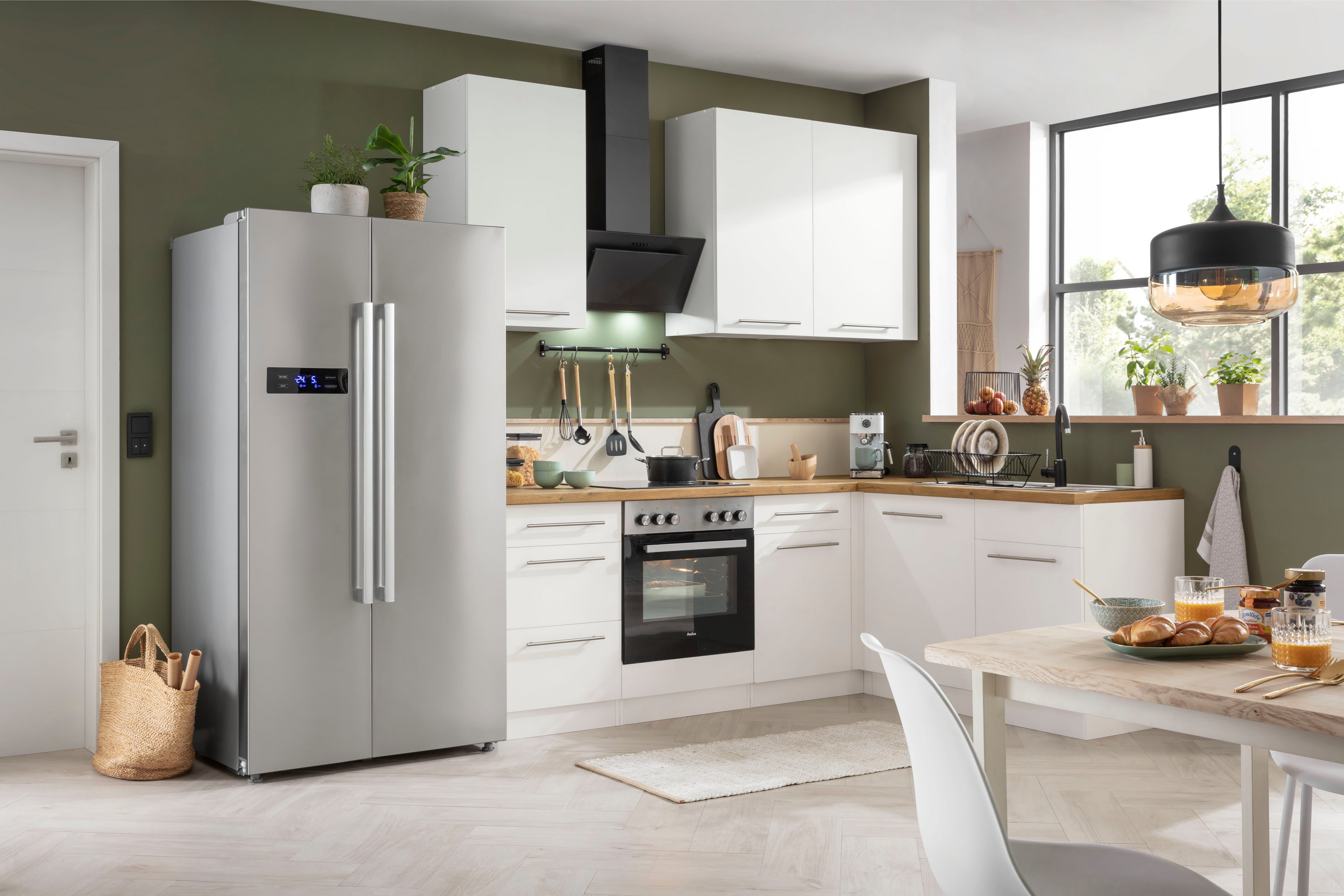 wiho Küchen Winkelküche Unna, mit E-Geräten, Stellbreite 220 x 170 cm