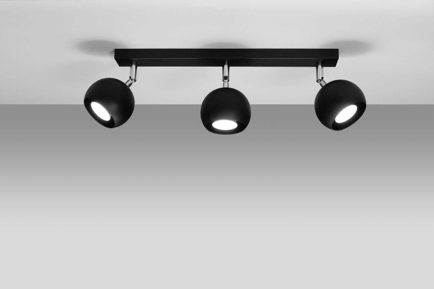 Licht-Erlebnisse Deckenstrahler FAVONIA, ohne Leuchtmittel, Design Spot L:45 Deckenlampe Metall Schwarz cm 3xGU10 Retro