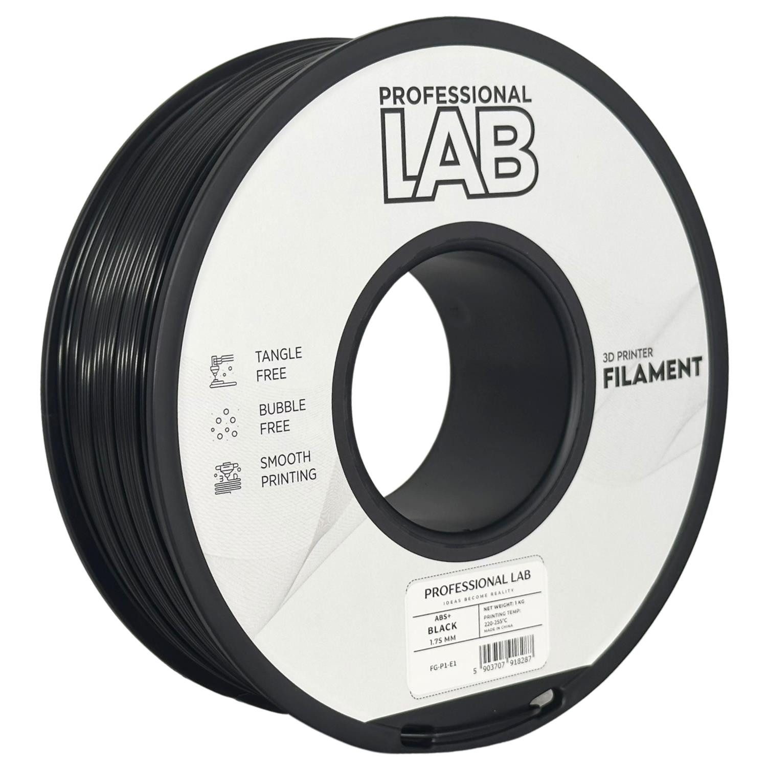 Prof. Lab Filament Hochwertiges ABS+ 1KG 1,75mm Filament Einfachere Druckbarkeit