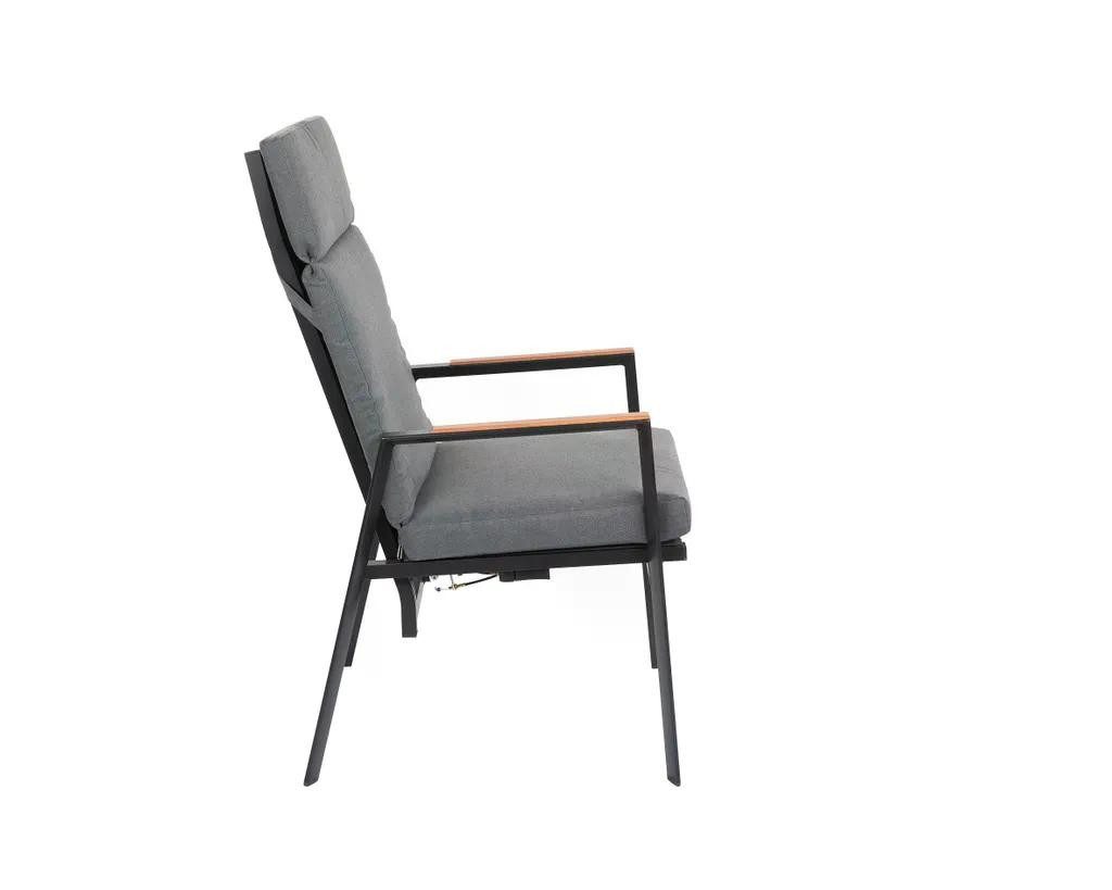 Greemotion Gartenlounge-Set Bern anthrazit mit Tisch und verstellbaren Stühlen, (5-tlg)