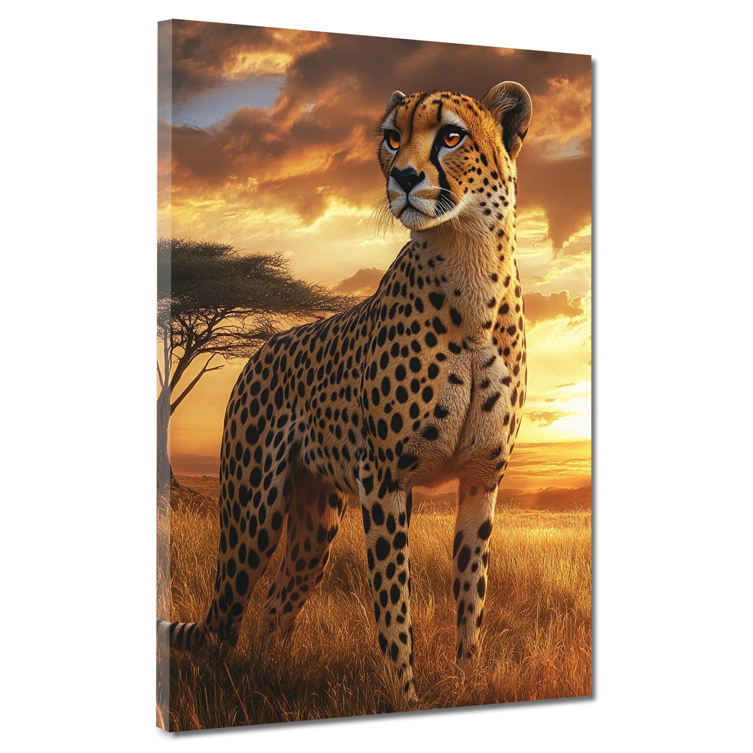 Artedinoi Leinwandbild Gepard Anmut Afrika Natur Leinwandbild Wandbild Kunstdruck XL Wanddeko, Gepard in Afrika