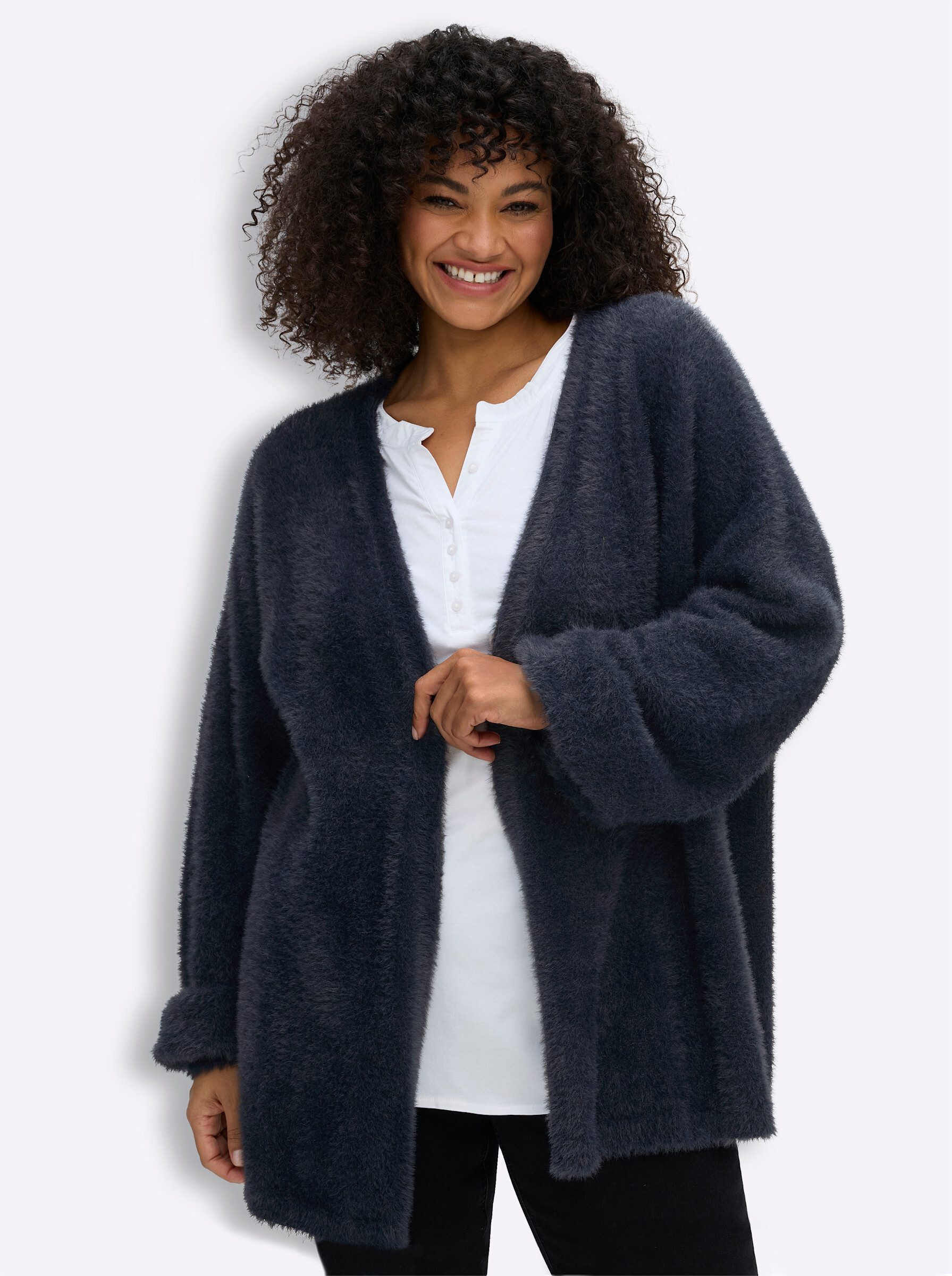 Sheego Strickjacke Cardigan Langarm Jersey