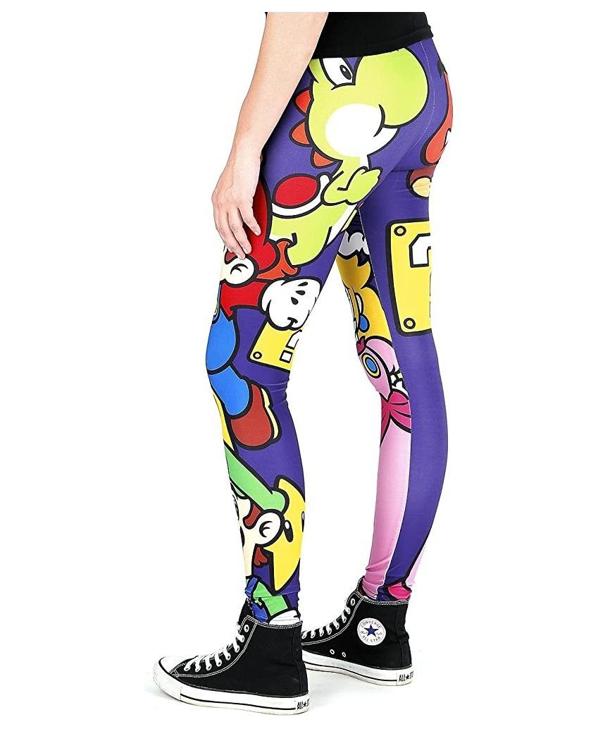 Super Mario Leggings Mädchen Nintendo L Leggings Legings XL Hose M Mario Super Gr. Damen