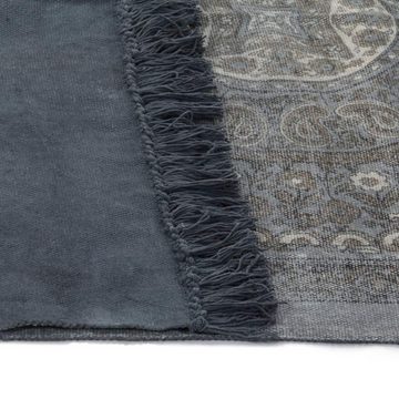Teppich Kelim-Teppich Baumwolle 120x180 cm mit Muster Grau Teppich, vidaXL, Höhe: 180 mm