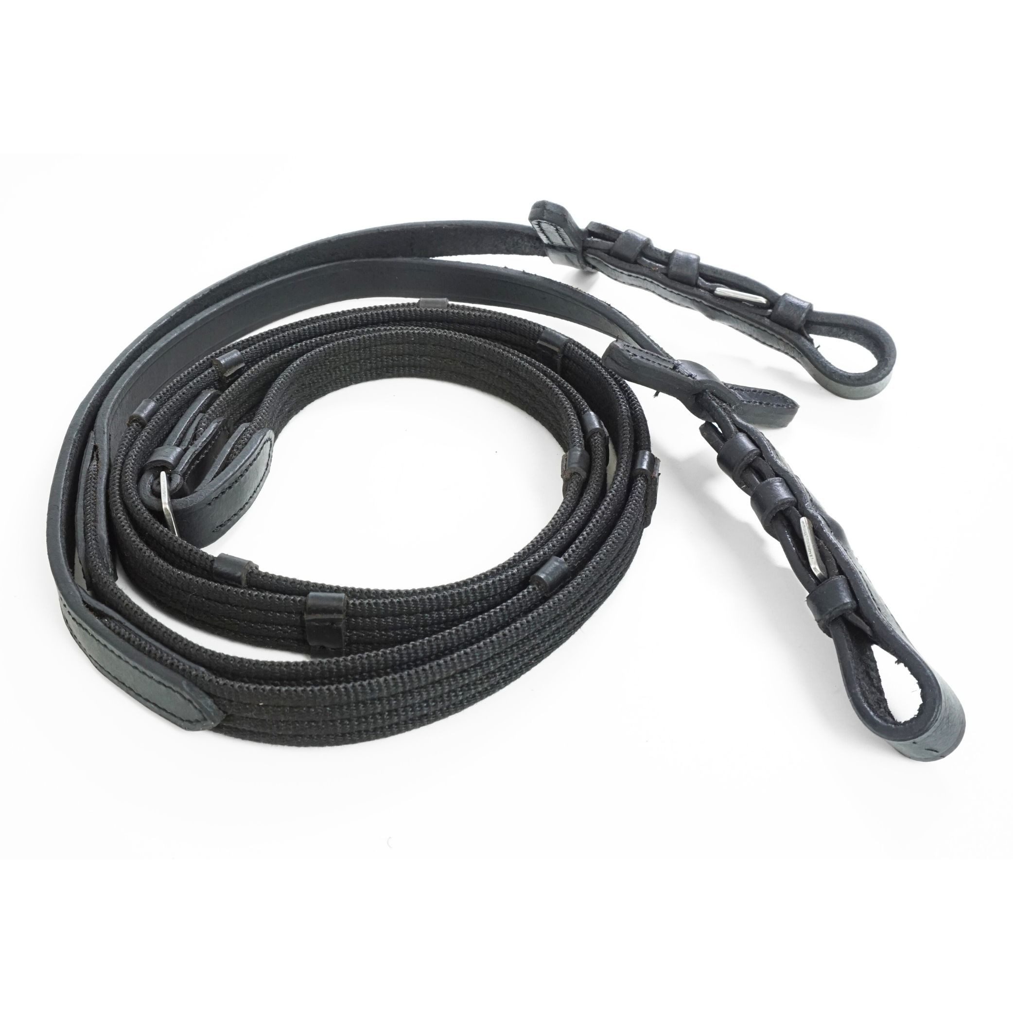Pferdelinis Gurtzügel Trensen Zügel für Pferde, langlebige Gurtzügel in Schwarz oder Braun, in den Farben Schwarz oder Braun, Breite: 18 mm, Länge: 2,90m