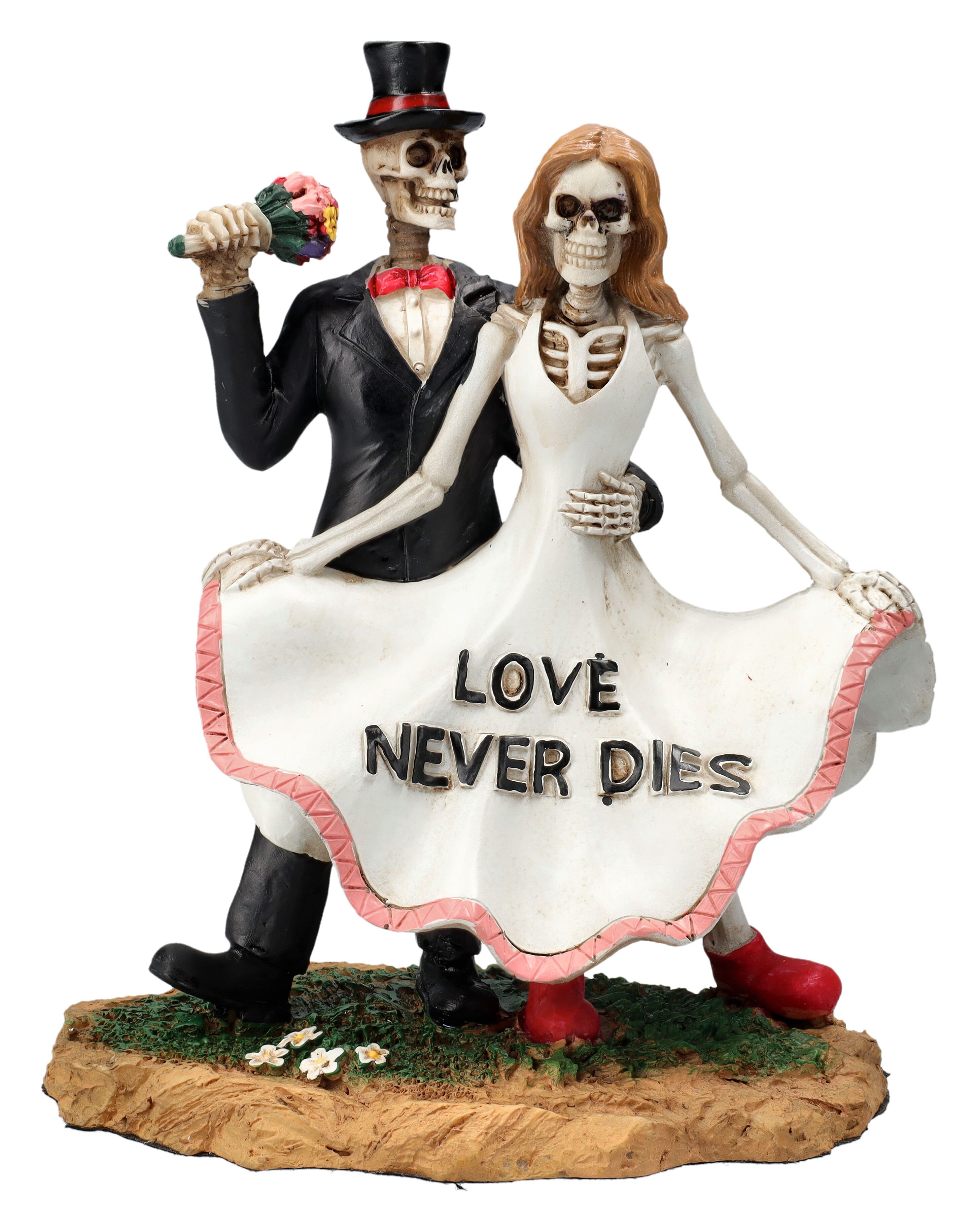 Figuren Shop GmbH Dekofigur Skelettfigur - Hochzeitspaar beim Tanz - Gothic Deko Liebespaar Deko