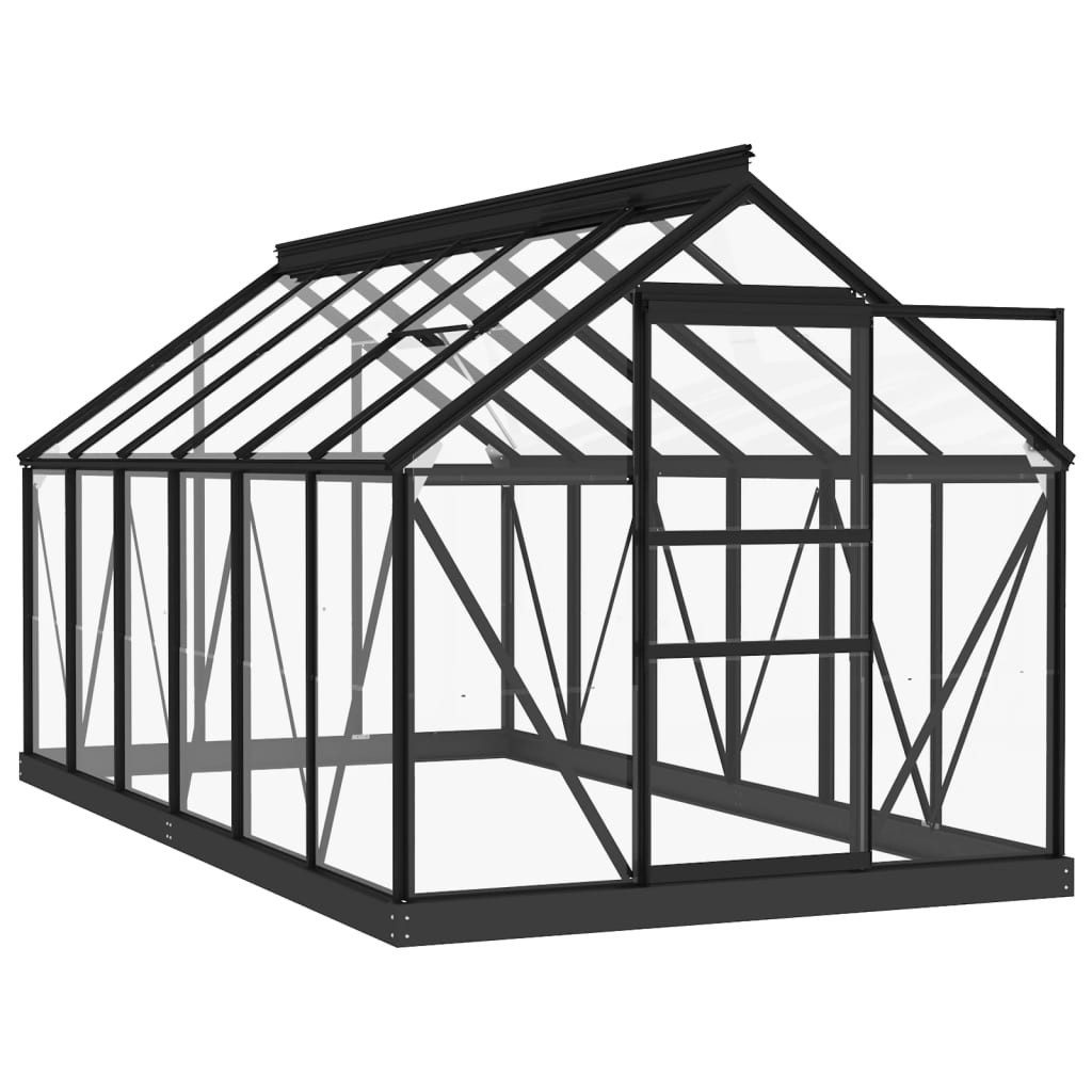furnicato Gewächshaus Glas Anthrazit 155x298x191 cm günstig online kaufen