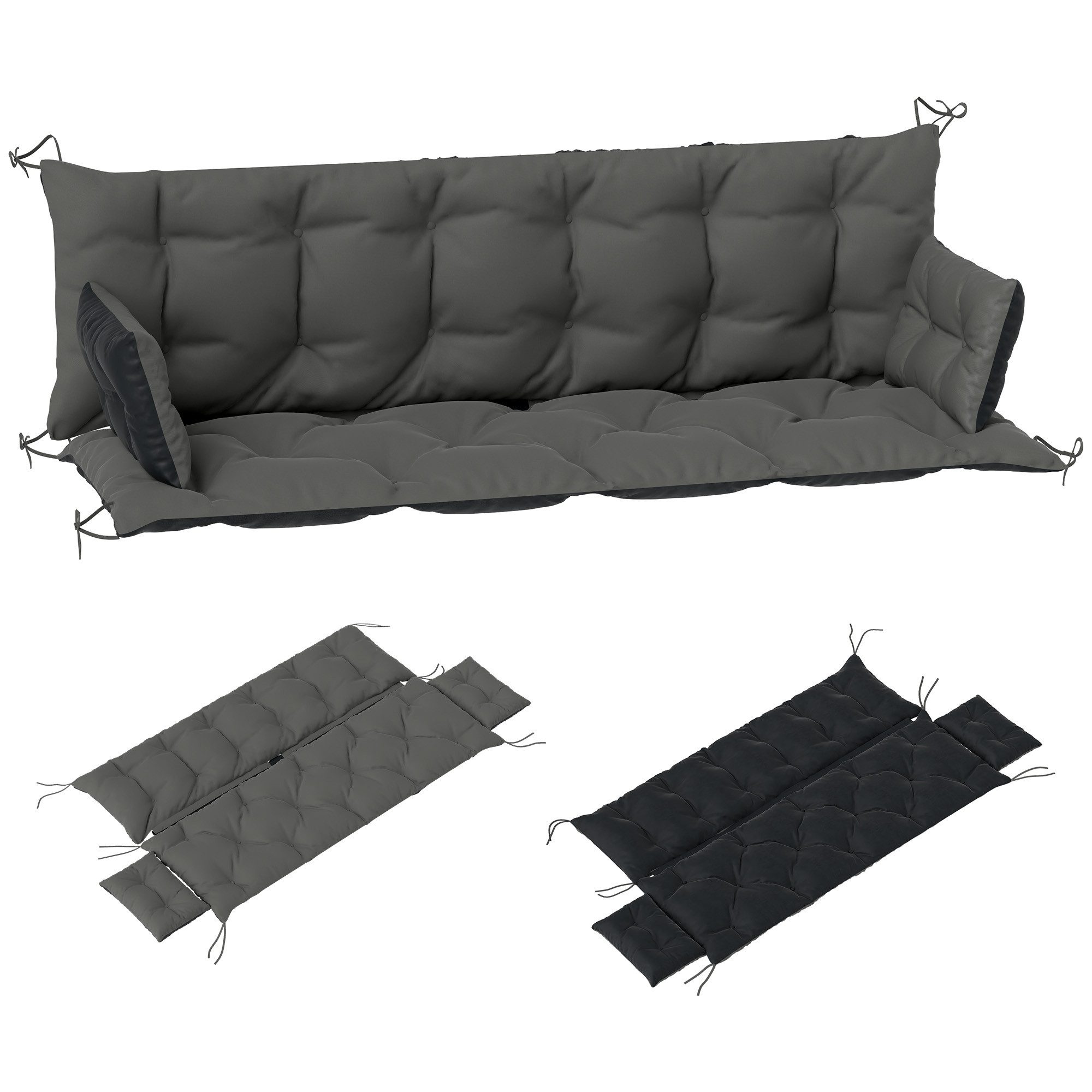 Outsunny Sitzkissen 3 Sitzer, 180x110x8 cm, günstig online kaufen