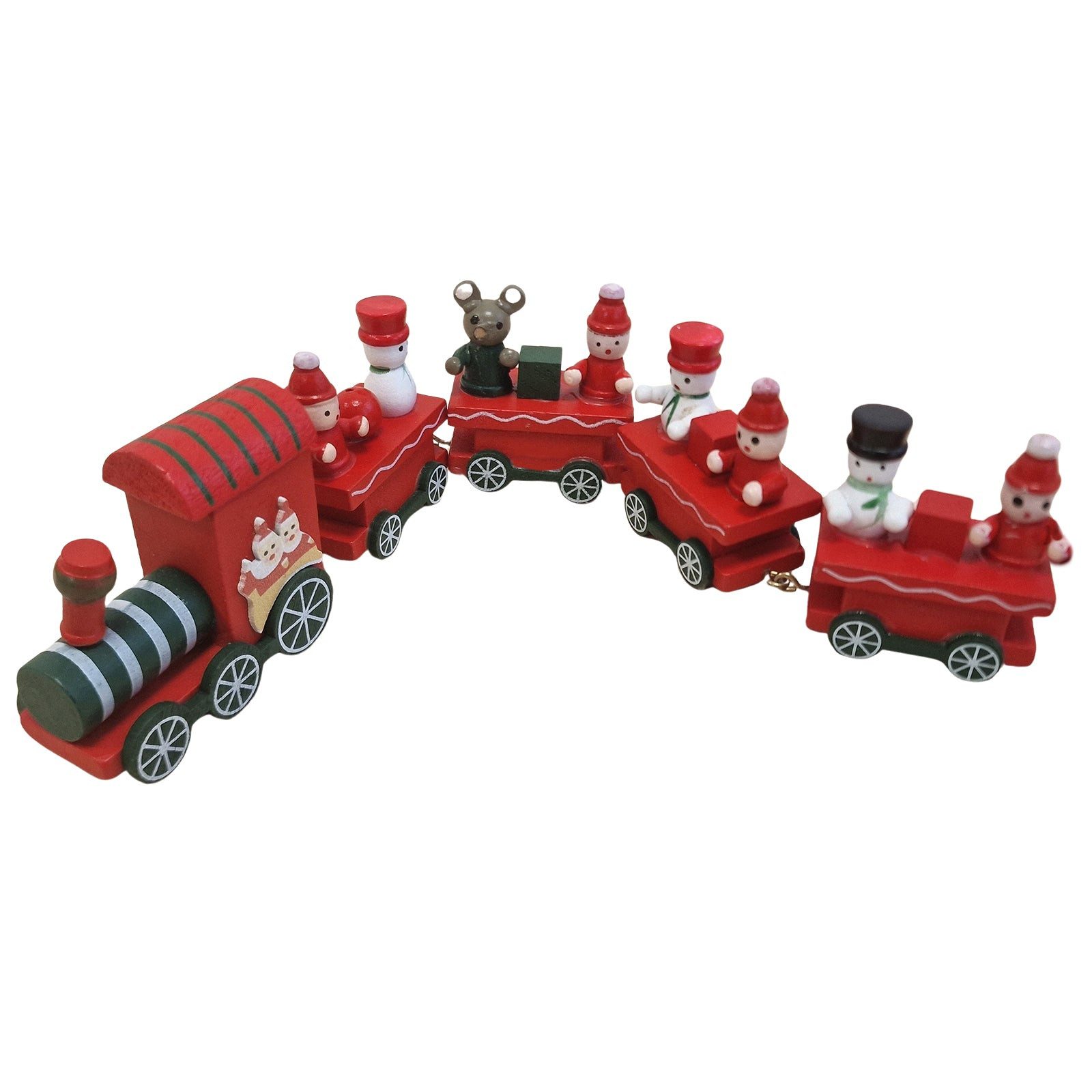 Logbuch-Verlag Dekofigur Holz Zug 5-teilig Rot 26 cm lang Weihnachtsdeko mi günstig online kaufen