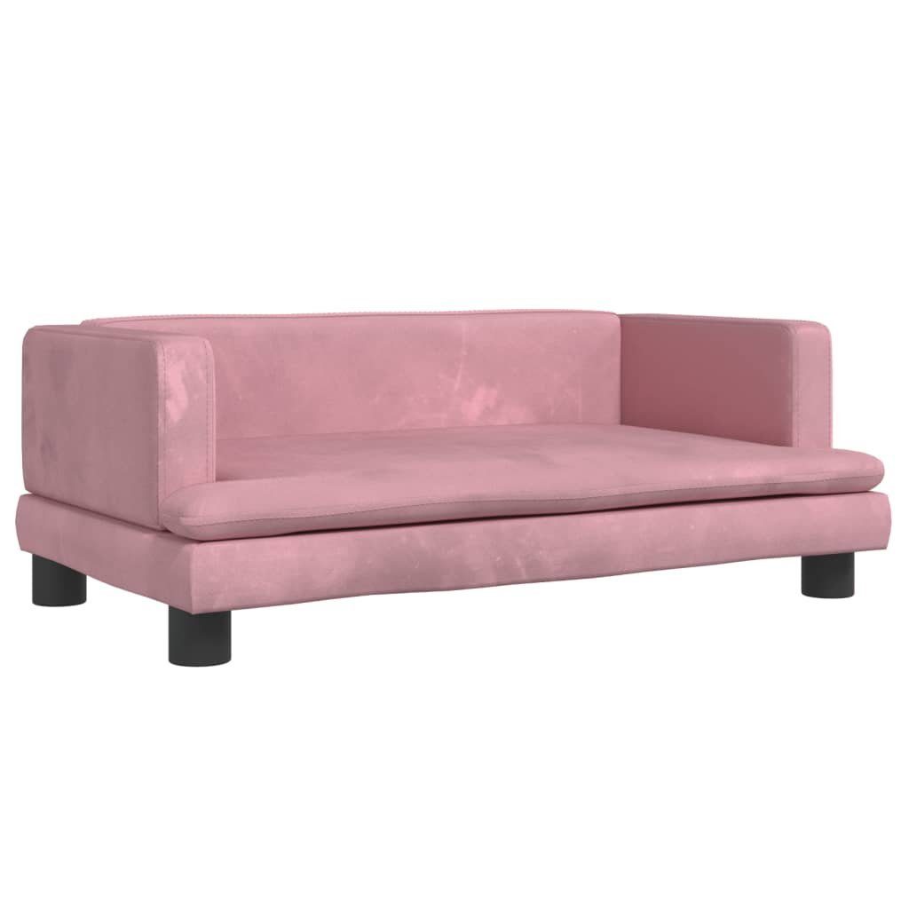 vidaXL Hundekorb Hundebett Rosa 80x45x30 cm Samt Körbchen Hundesofa