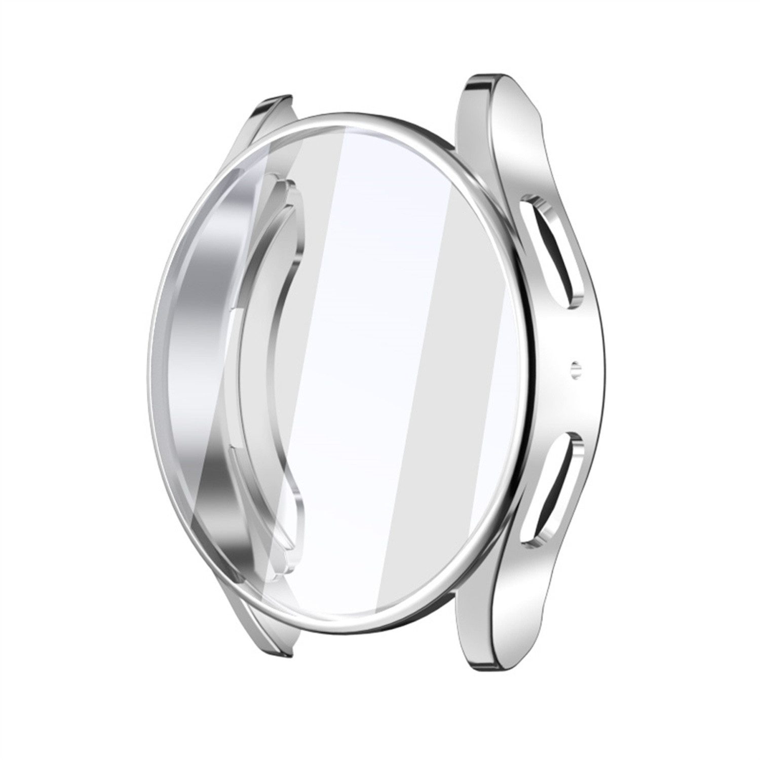 Wigento Smartwatch-Hülle Für Samsung Galaxy Watch 7 44mm Full Cover Watch TPU Hülle Case Silber