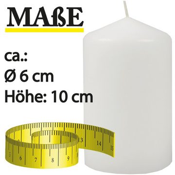 HS Candle Adventskerze Stumpenkerze, Wachskerzen Ø6cm x 10cm - Kerze in vielen Farben