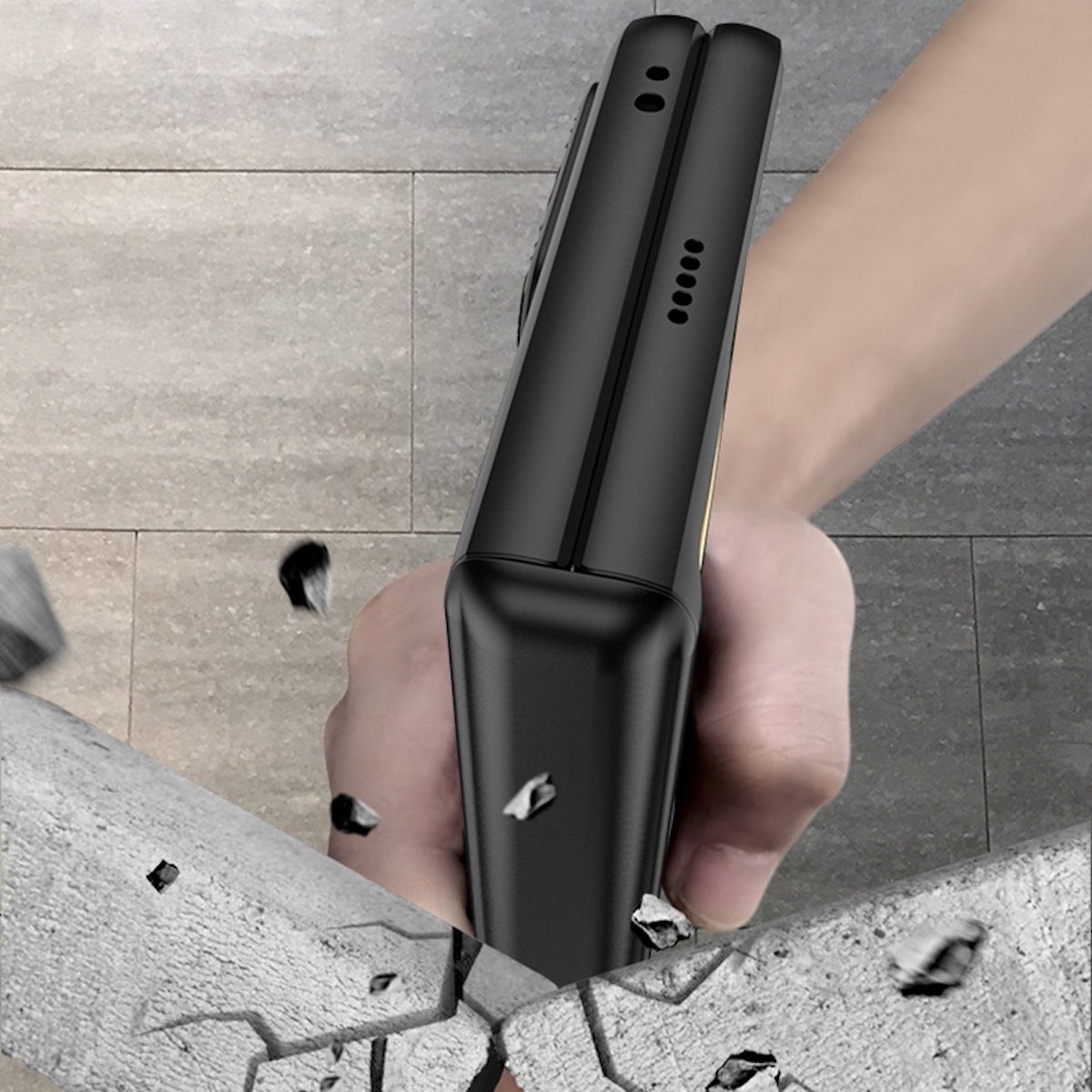 Wigento Handyhülle Für Honor Magic V Magnetscharnier Kunststoff Handy Tasche Hülle Etuis Schwarz