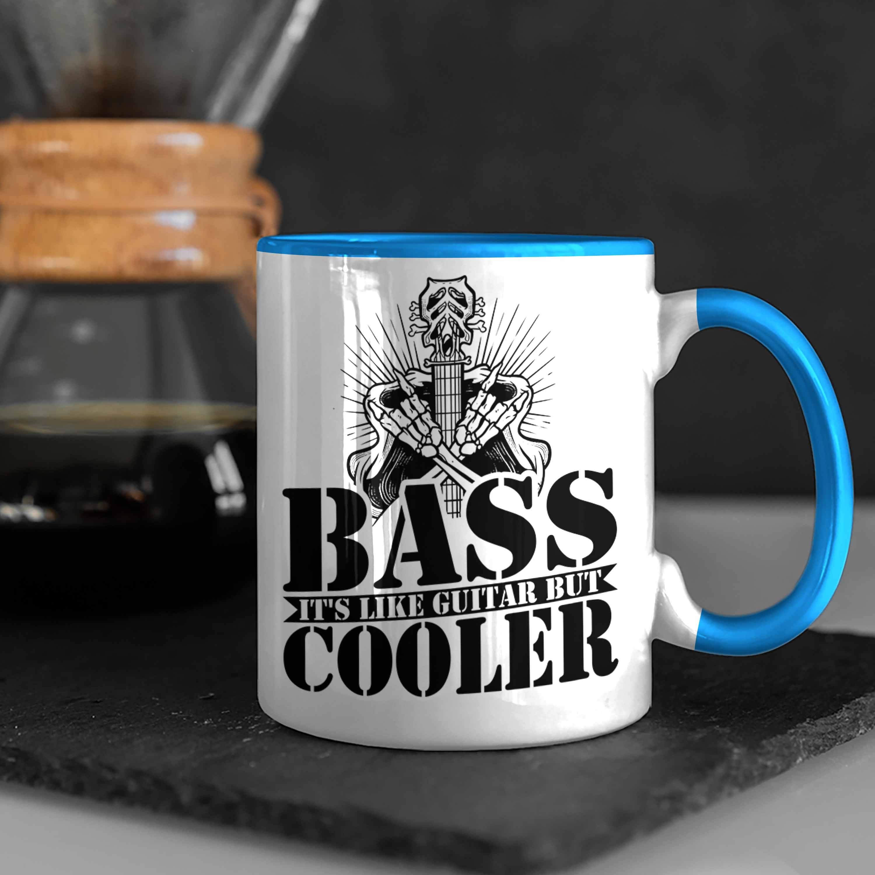 Bass Bass-Spieler Tasse Bassist Tasse Geschenkidee Geschenk It Blau Kaffee-Becher Trendation