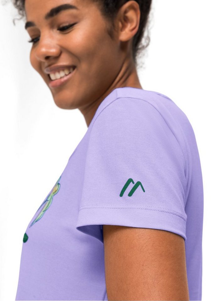Maier Sports T-Shirt Burgeis 24 W Damen Kurzarmshirt mit Print für Wandern  und Freizeit