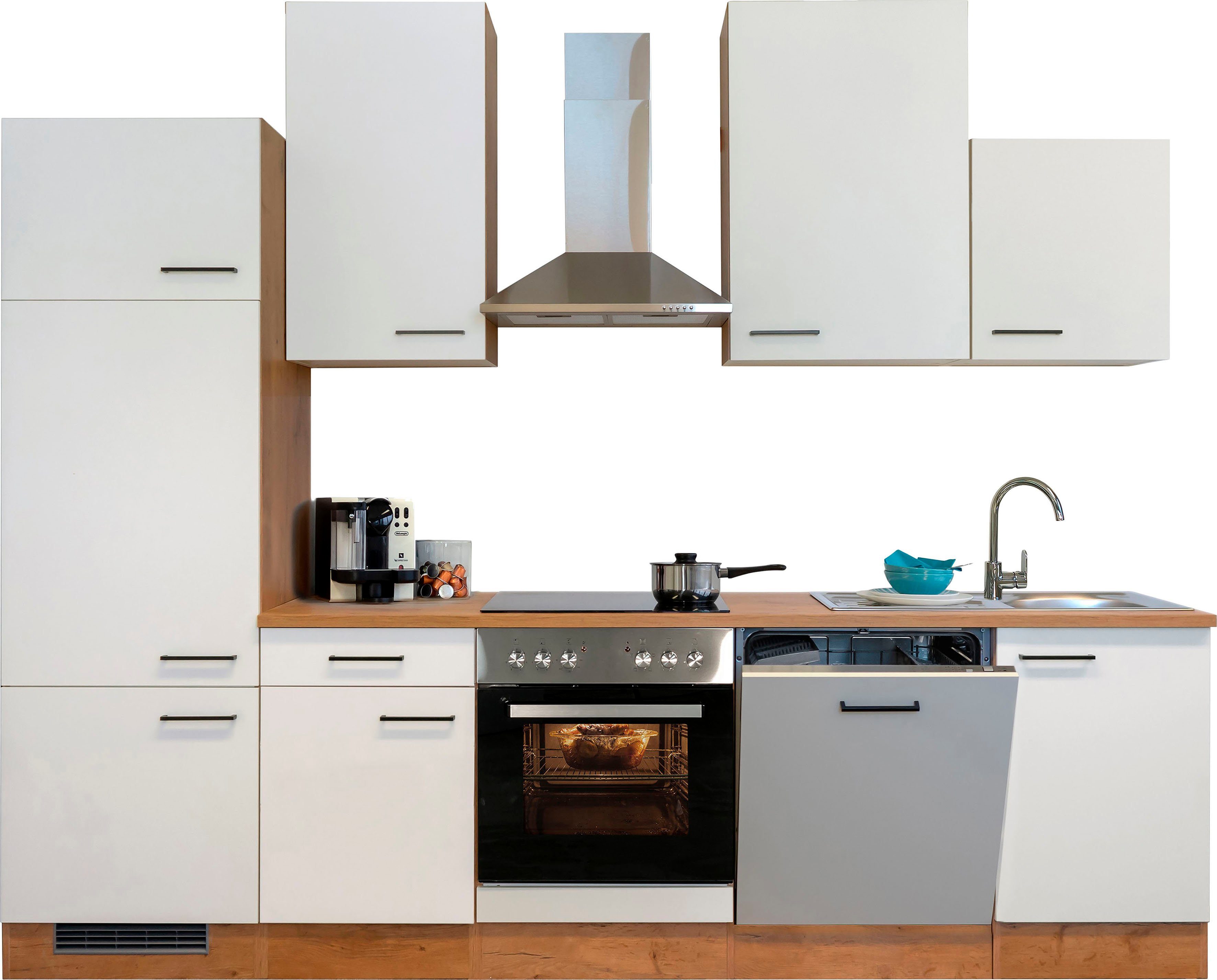 Flex-Well Küchenzeile Vintea, mit E-Geräten, Gesamtbreite 280 cm