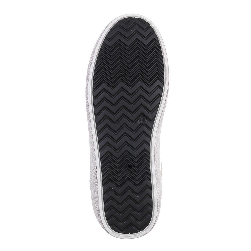 Ital-Design Damen Low-Top Freizeit Sneaker (86344994) Flach Sneakers Low in Weiß