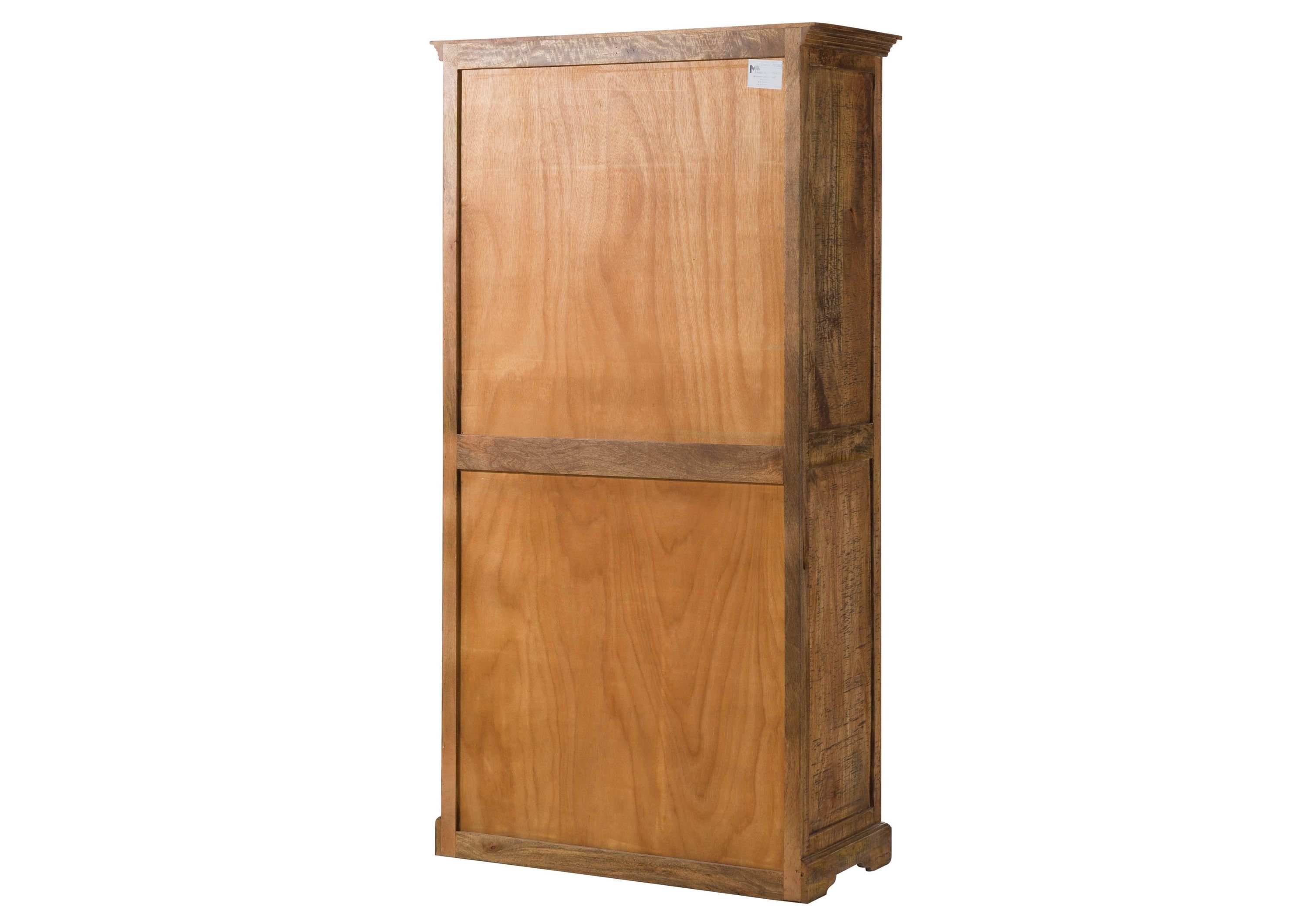 geölt RODEZ Vitrine Massivmoebel24 Standvitrine Mango #152 dunkelbraun 100x45x190