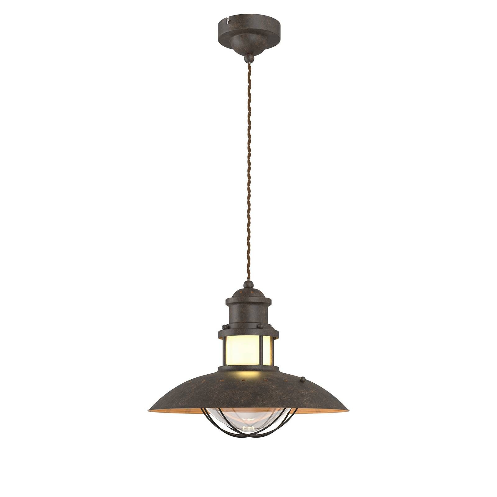 Lindby Hängeleuchte Louisanne, Metall, Braun IP20, 1 x 15 W LED günstig online kaufen