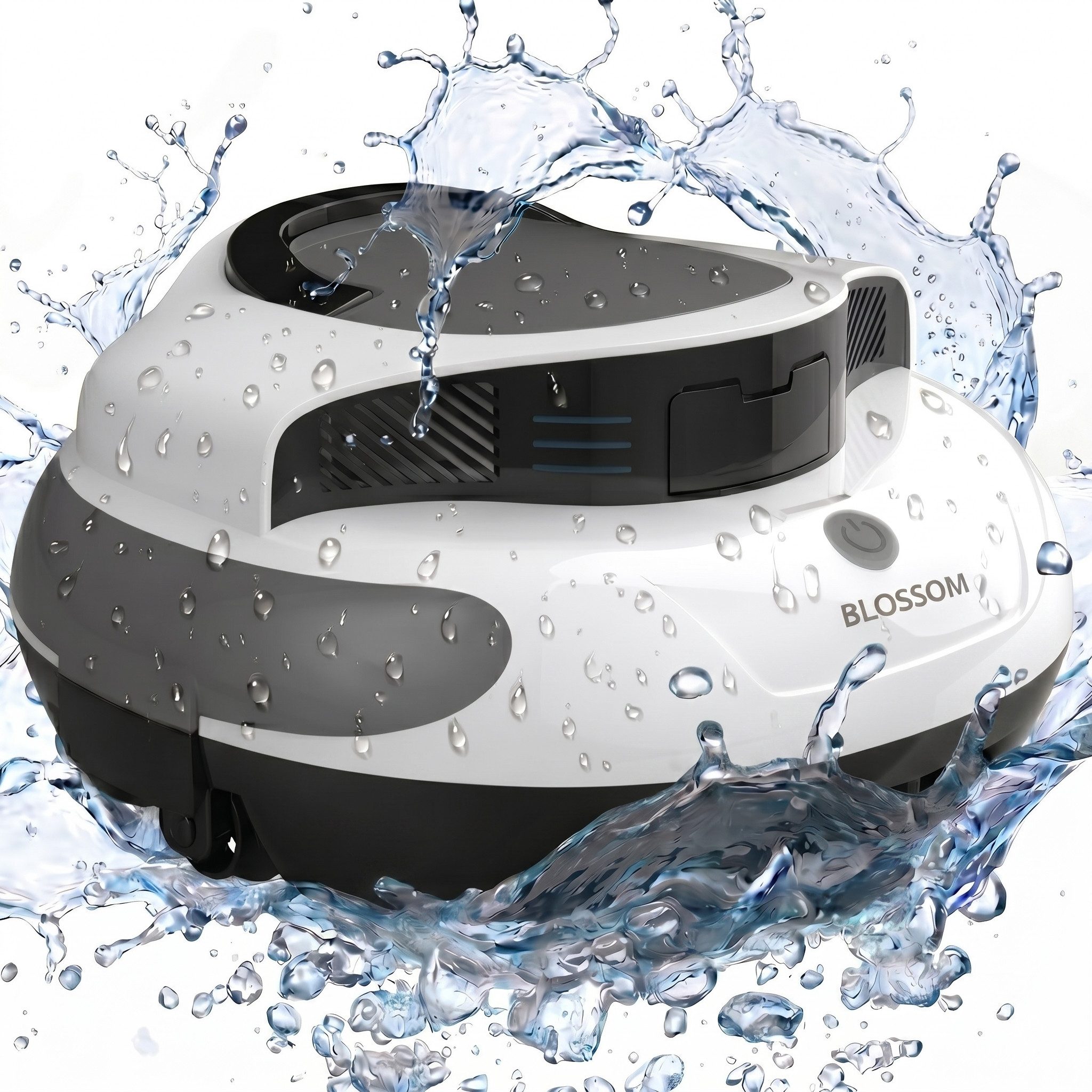 Blossom Poolroboter Poolroboter Kabellos Poolsauger Akku für Aufstellpool & Einbaupool, 100 m², Selbstparkend, 5000 mAh, 120 Min, 8000 LPH, 2 Jahre Garantie
