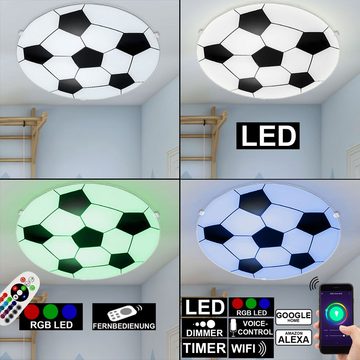 etc-shop Dekolicht, Wand-/ Deckenleuchte Lampe Leuchte Beleuchtung Fußball Kinder-