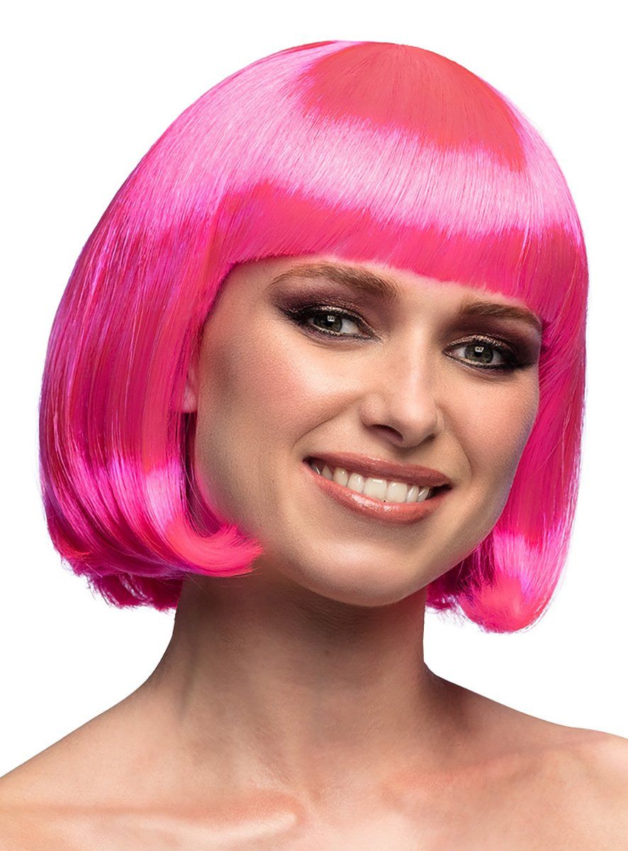 Kostüm-Perücke Pagenschnitt pink - Kostüm Perücke für Fasching