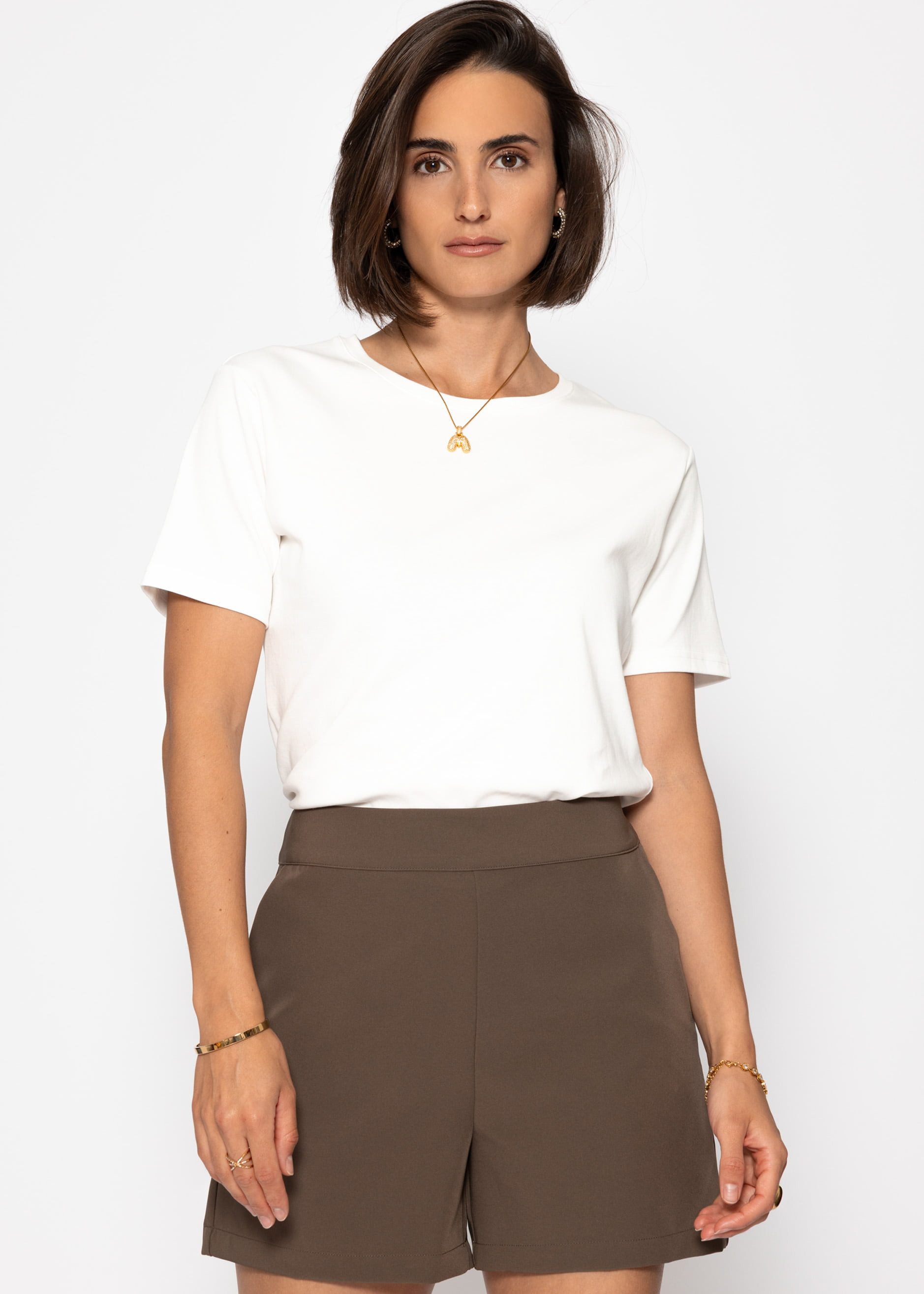 SASSYCLASSY Shorts Elegante Shorts Damen Sommer High Waist Stoffhose mit Re günstig online kaufen