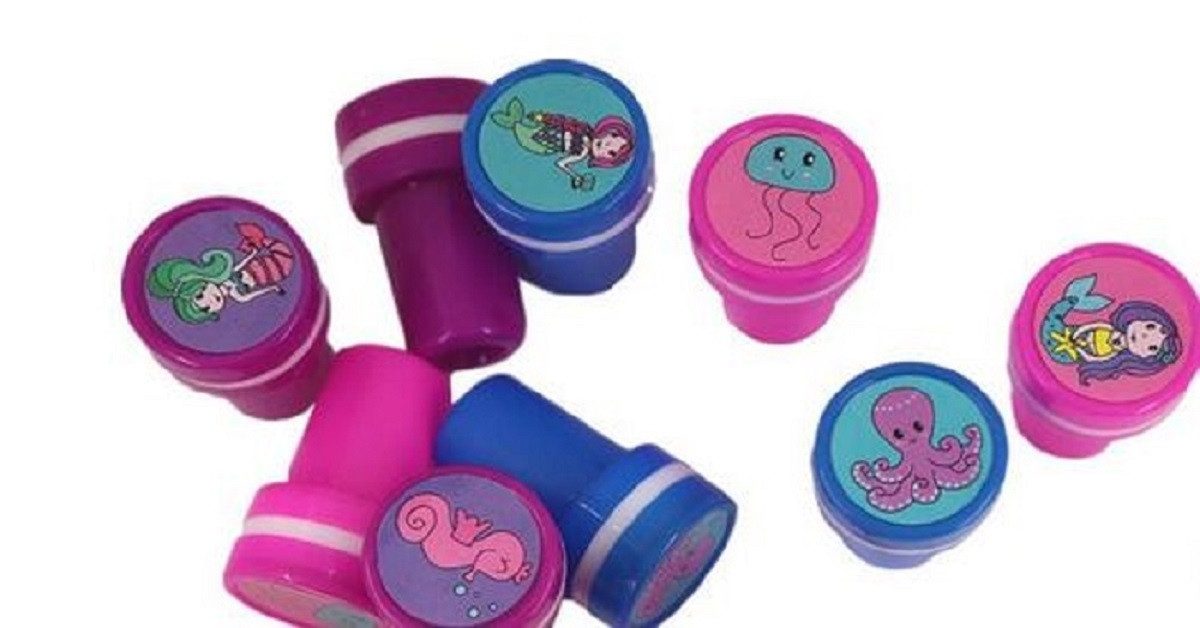 LG Designs Stempel MEERJUNGFRAU, Meerestieren, selbstfärbende Stempelset, Nixen Motiv, Mermaid Kinderstempel, Bastelartikel, Kinder Party, Geschenke